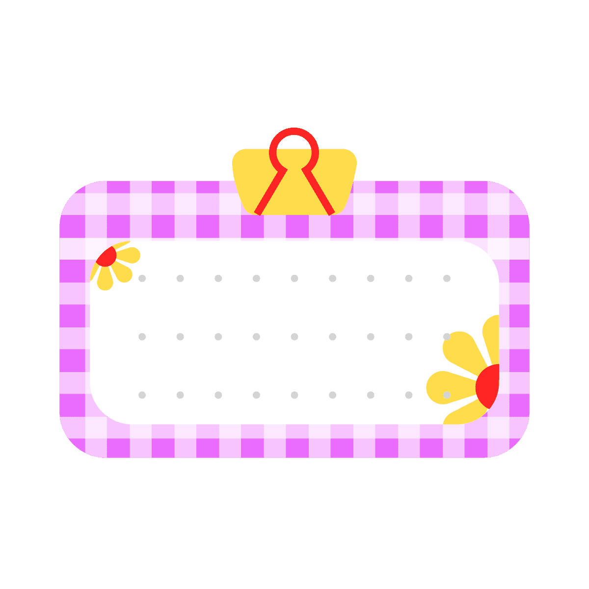 playful gingham sticker memo cute label design
