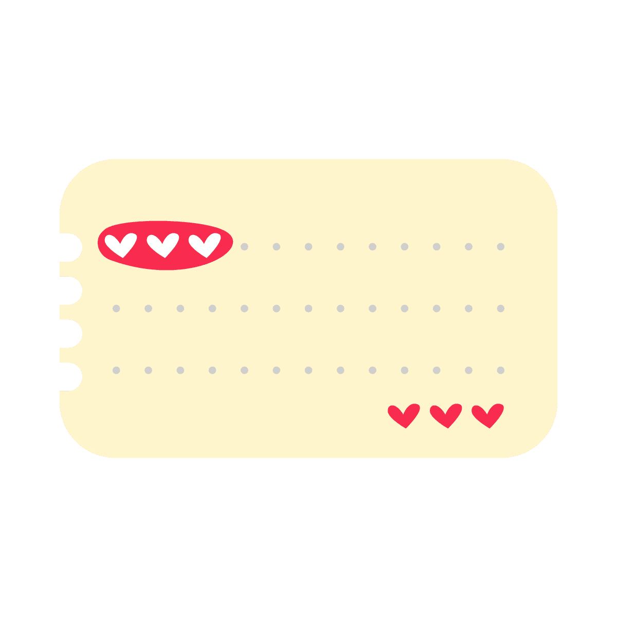 playful lined memo sticker with small hearts accents