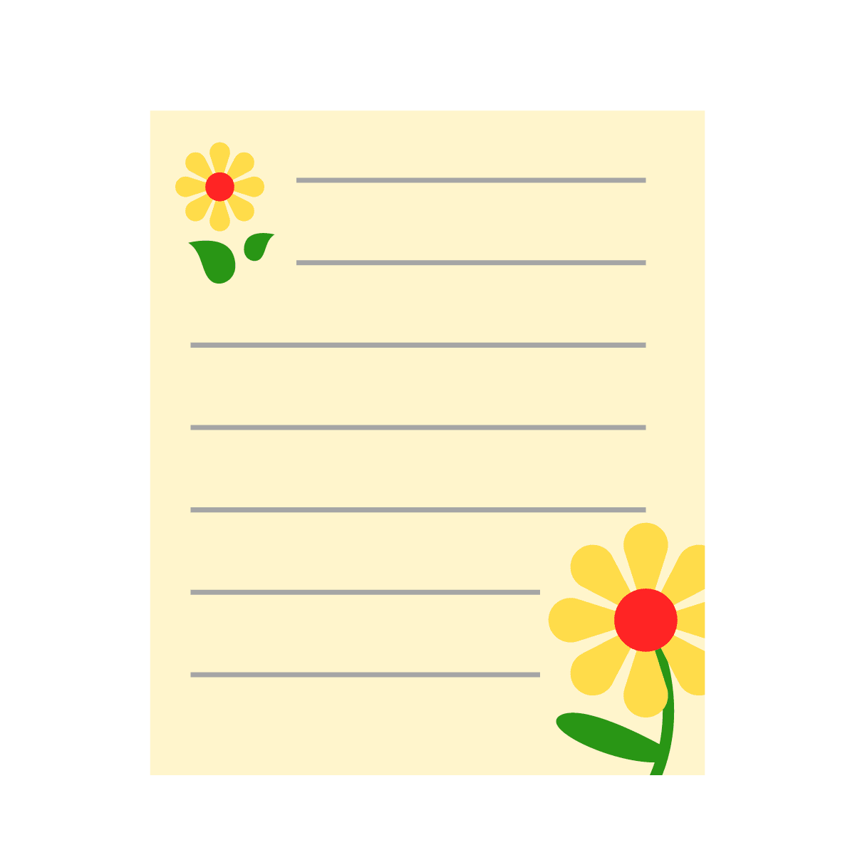 playful floral summer stationery note card