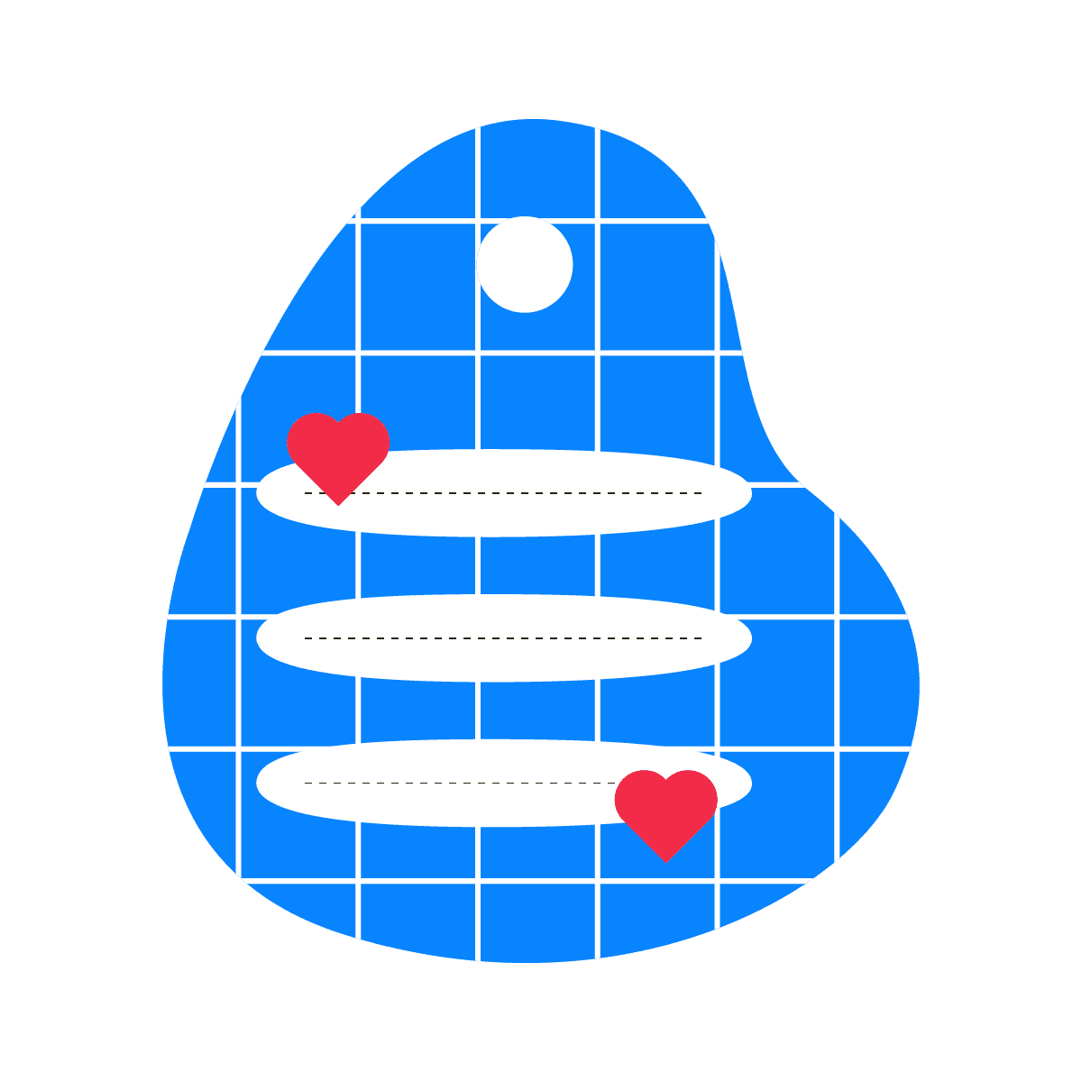 minimalist to do list app icon with hearts