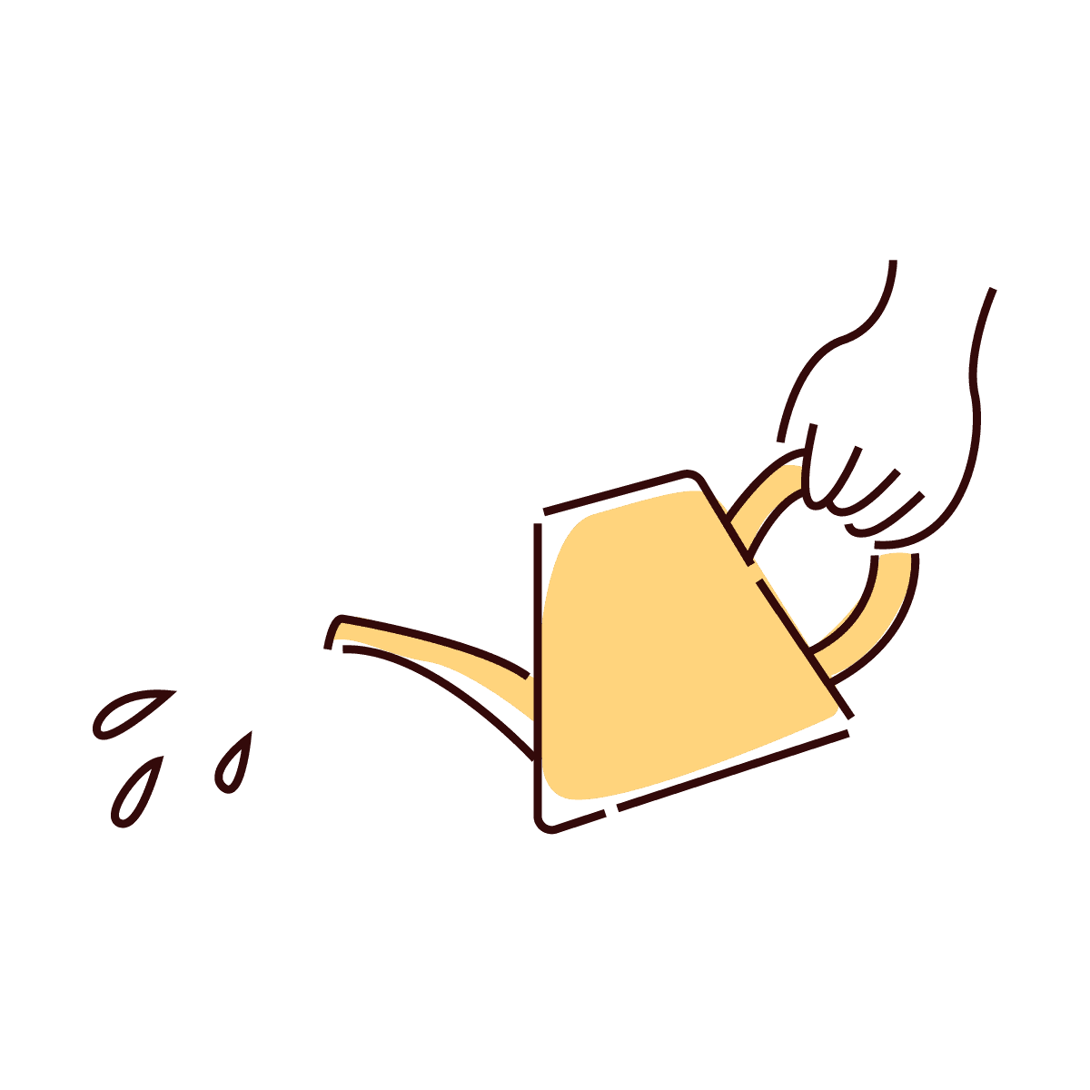 minimalist watering can icon for gardening