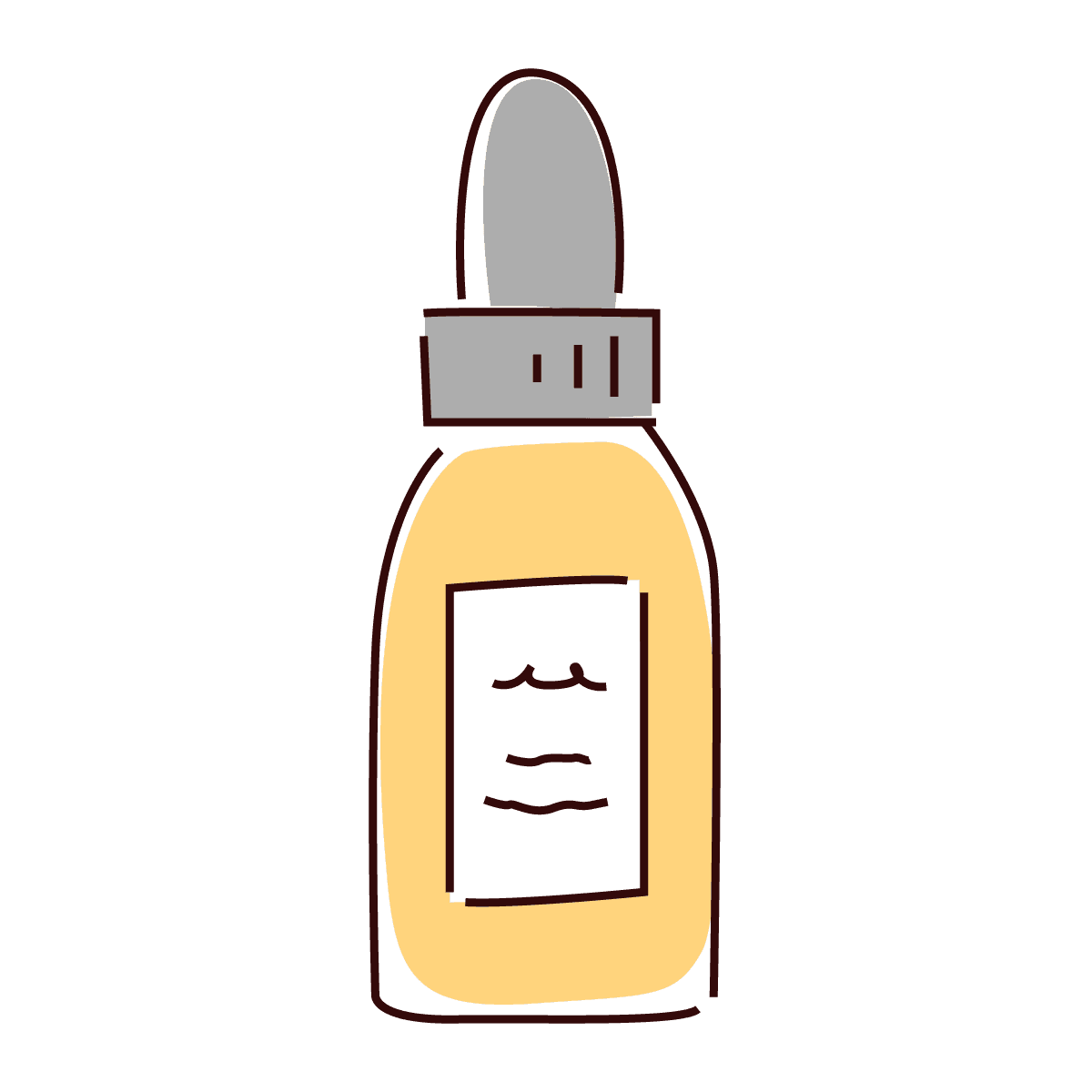 minimalist yellow dropper bottle label design