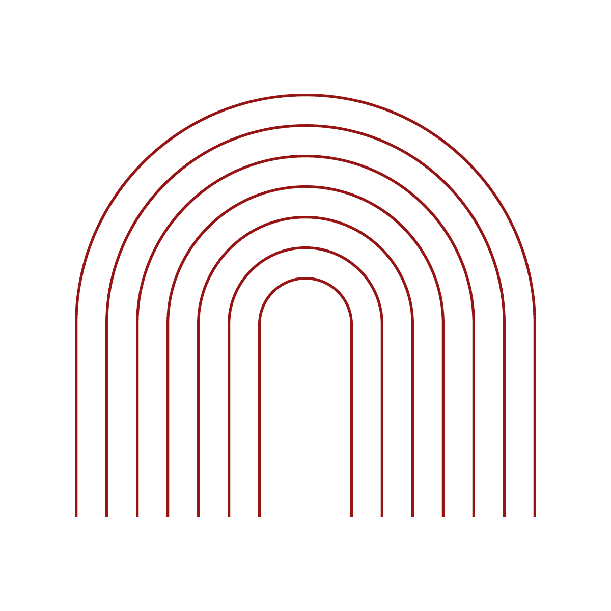 minimal geometric line art rainbow illustration for elegant branding