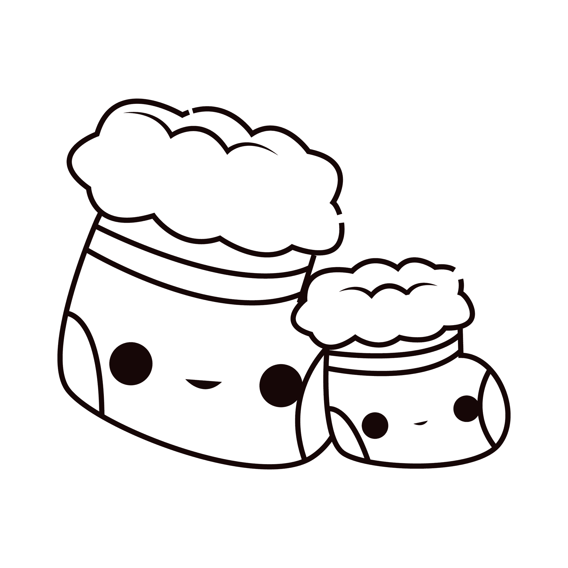 cute cartoon chef hat sticker with minimal style