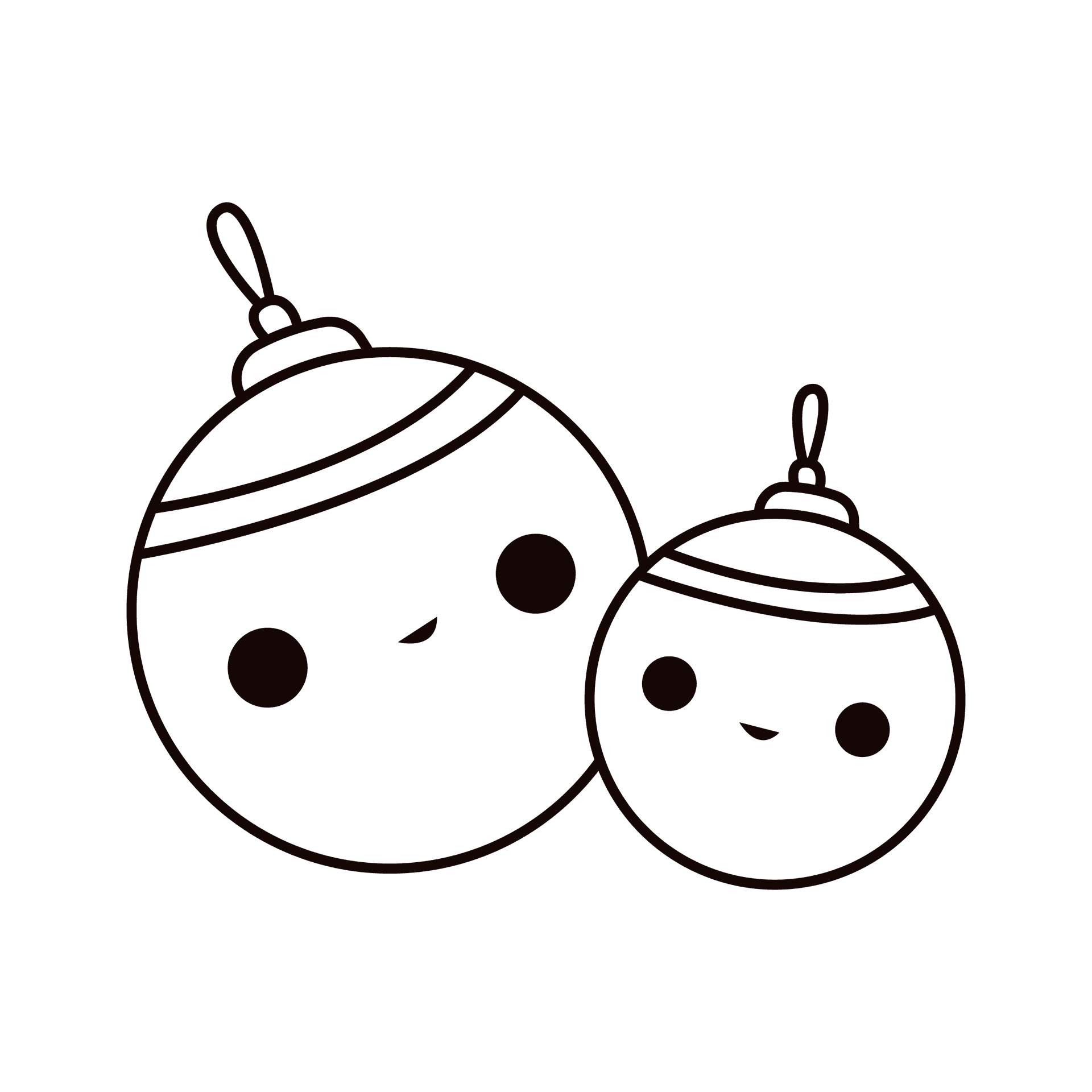 playful winter ornament duo in minimal style