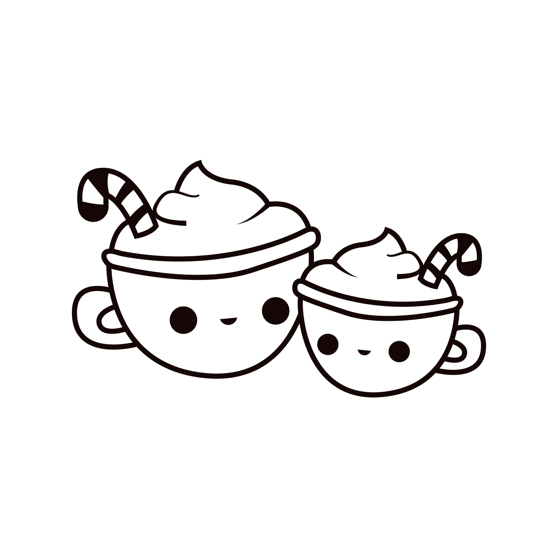 playful coffee cup friends sticker design