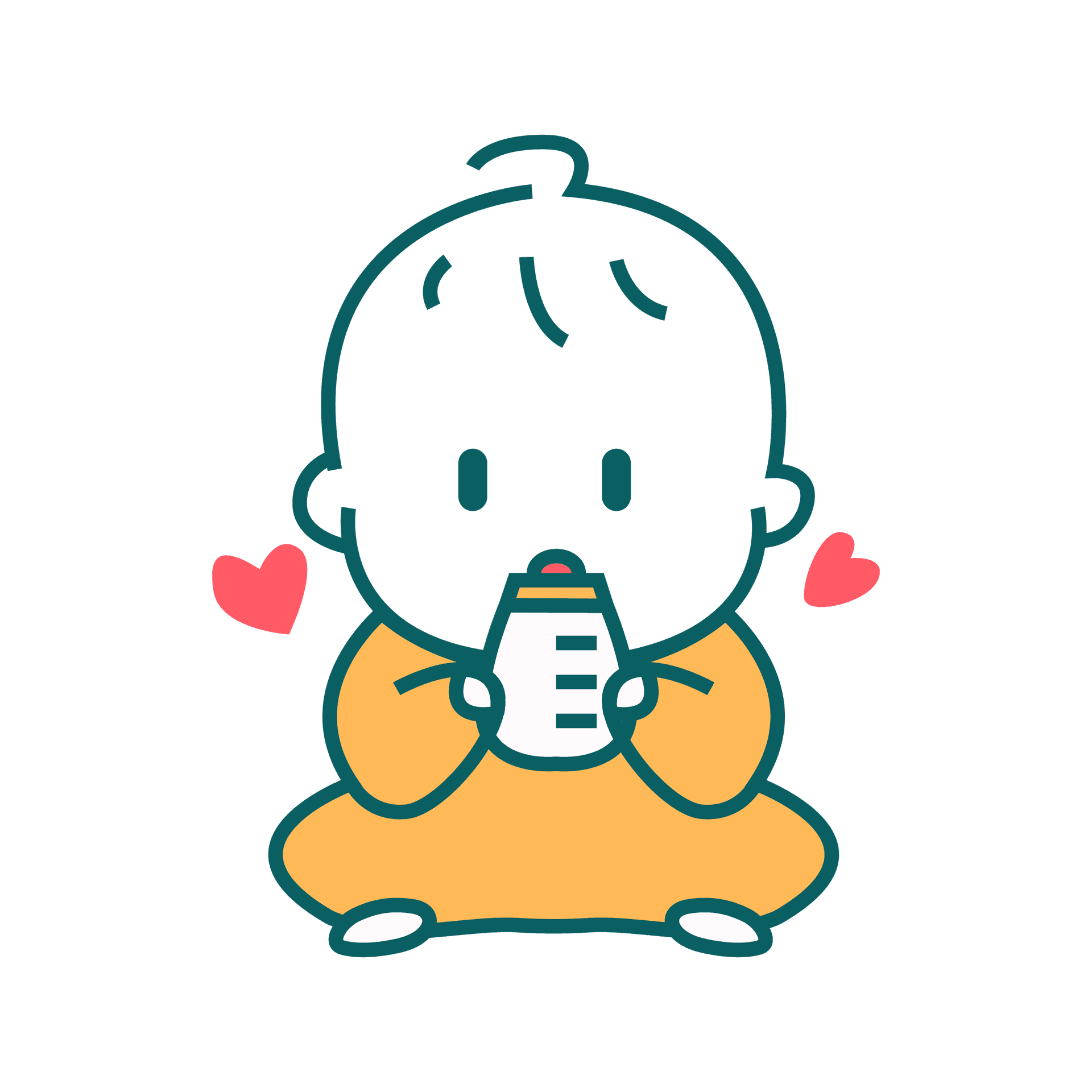 loving baby drinking milk bottle flat illustration for baby care websites and apps