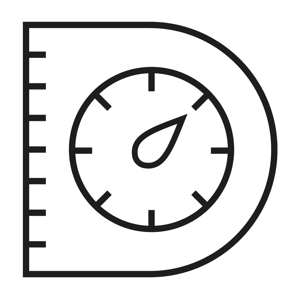 flat pressure gauge icon for measurement