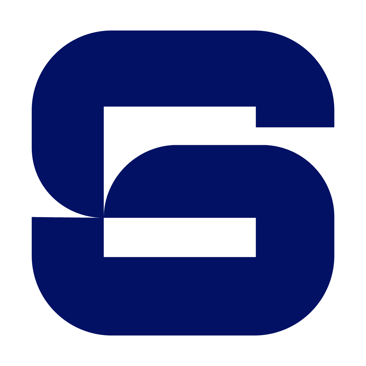 rounded pill shape letter s logo blue for modern tech company identity and application
