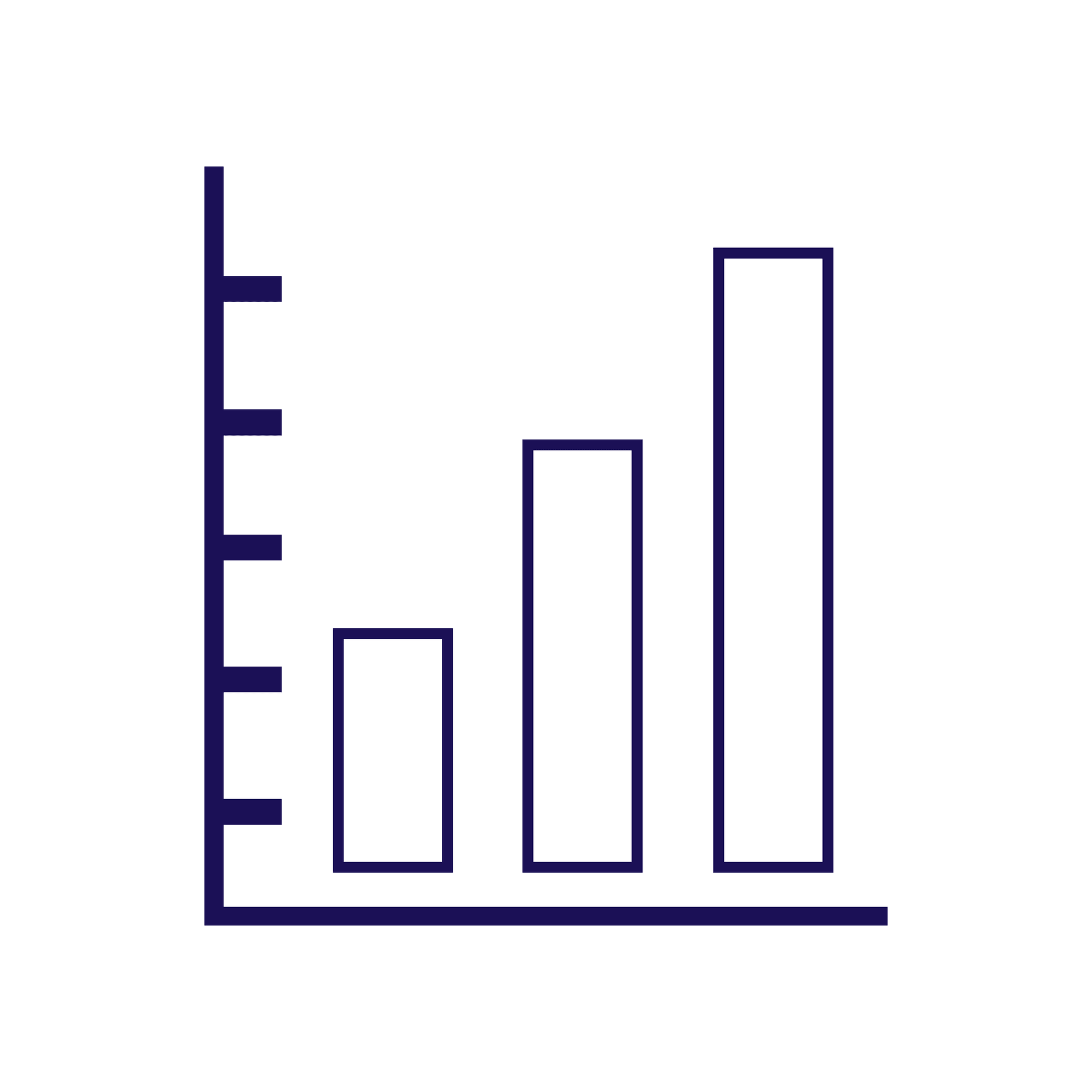 simple flat vertical bar chart illustration for data comparison statistical analysis icon