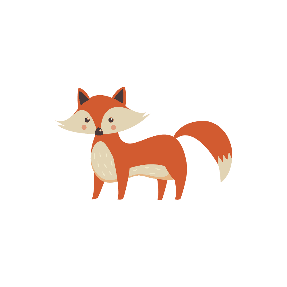 autumn animal and plant illustrations featuring a charming fox in warm colors