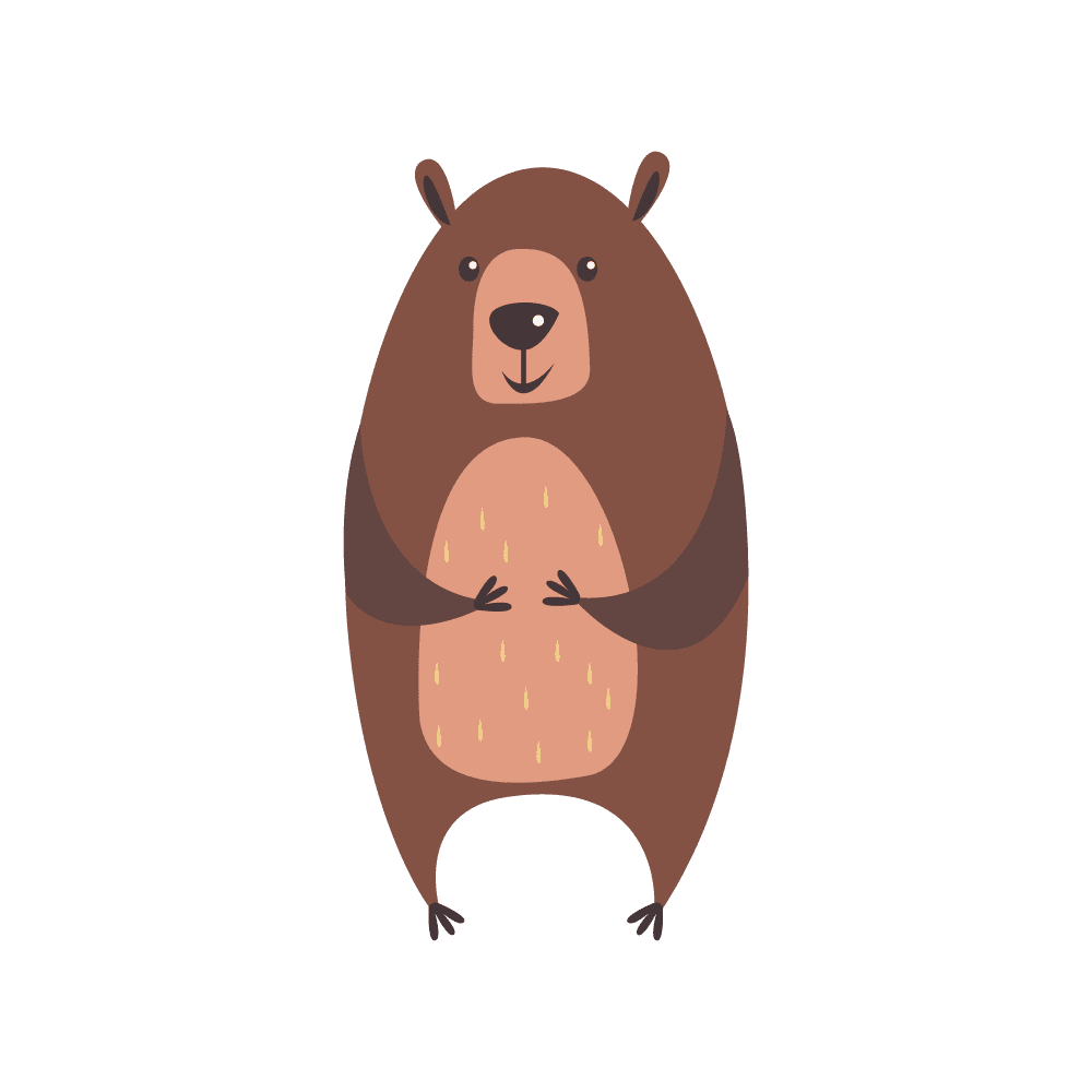 autumn animal and plant illustrations featuring adorable bear character for seasonal decor