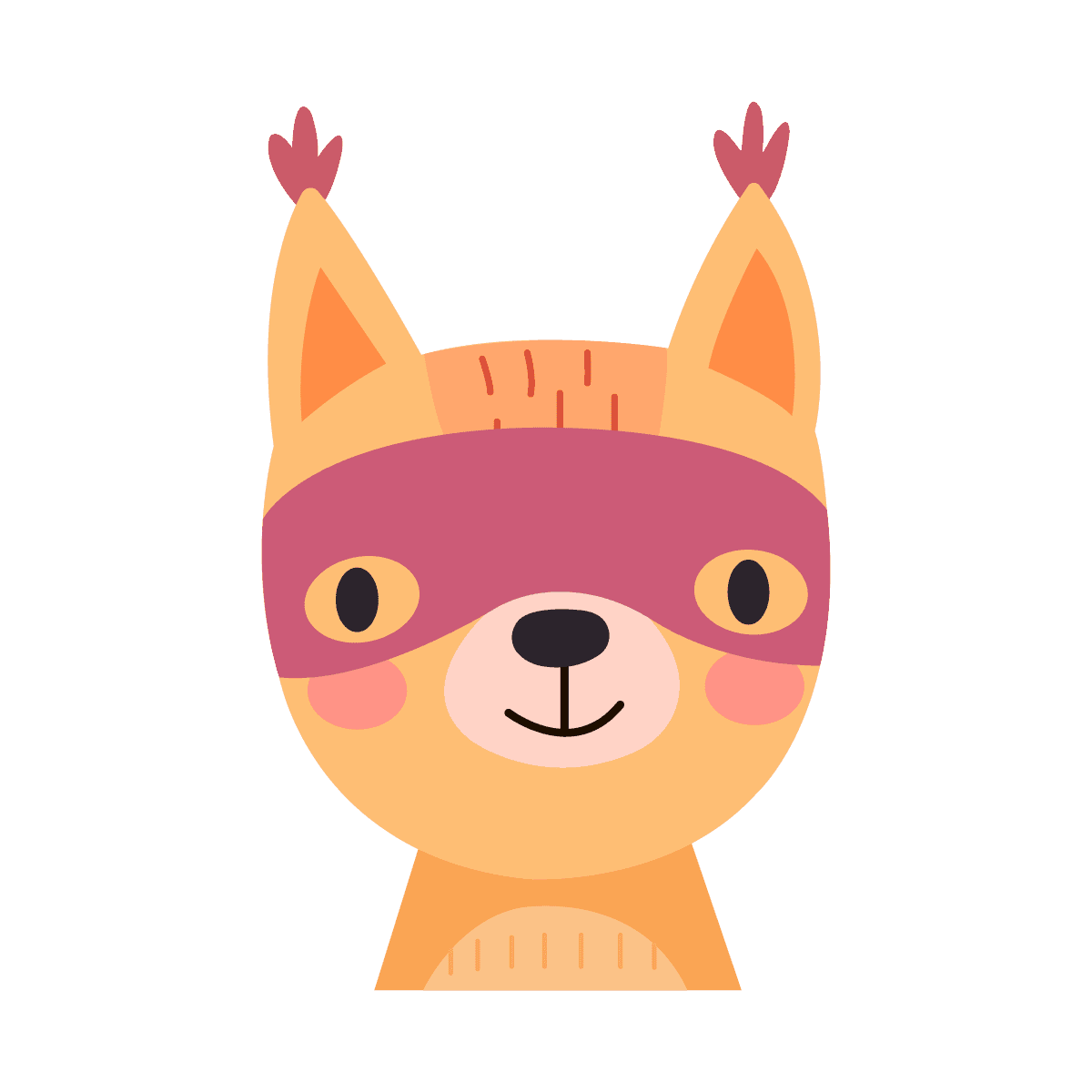 autumn animal and plant illustrations featuring a playful masked fox character