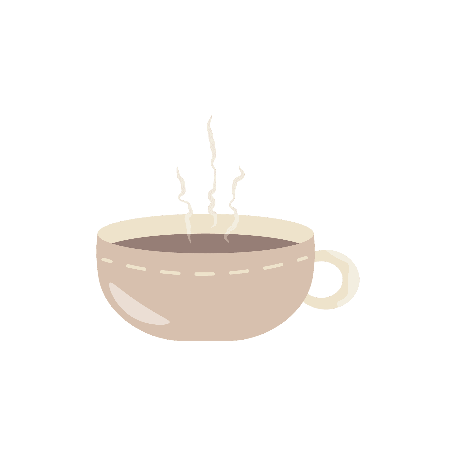 cozy beverage-themed icons for tea and coffee projects with warm tones and rustic-inspired charm