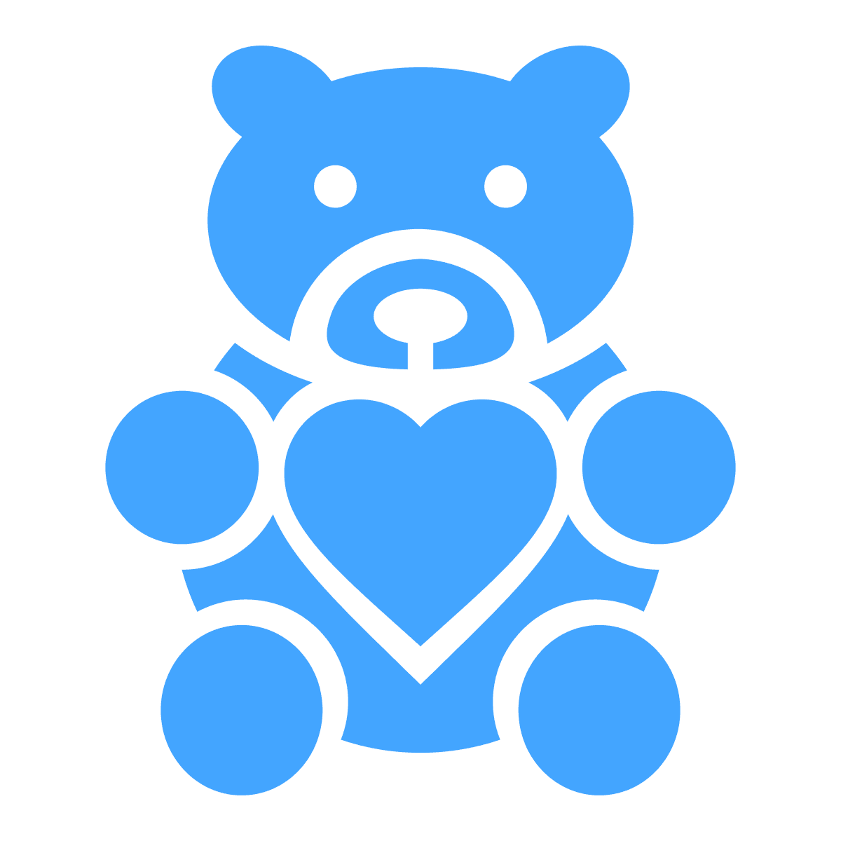 playful cute blue teddy bear icon for affectionate branding