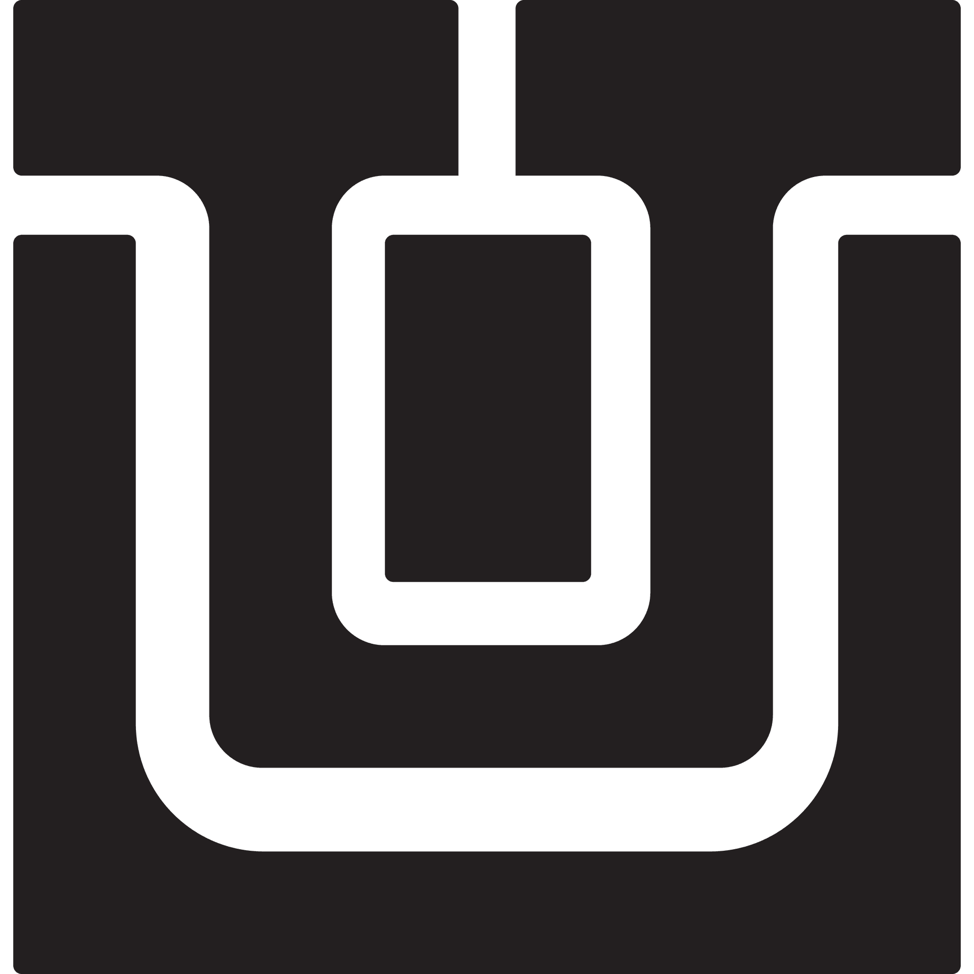 abstract minimal logo with fluid geometric lines forming a modern monochrome shape