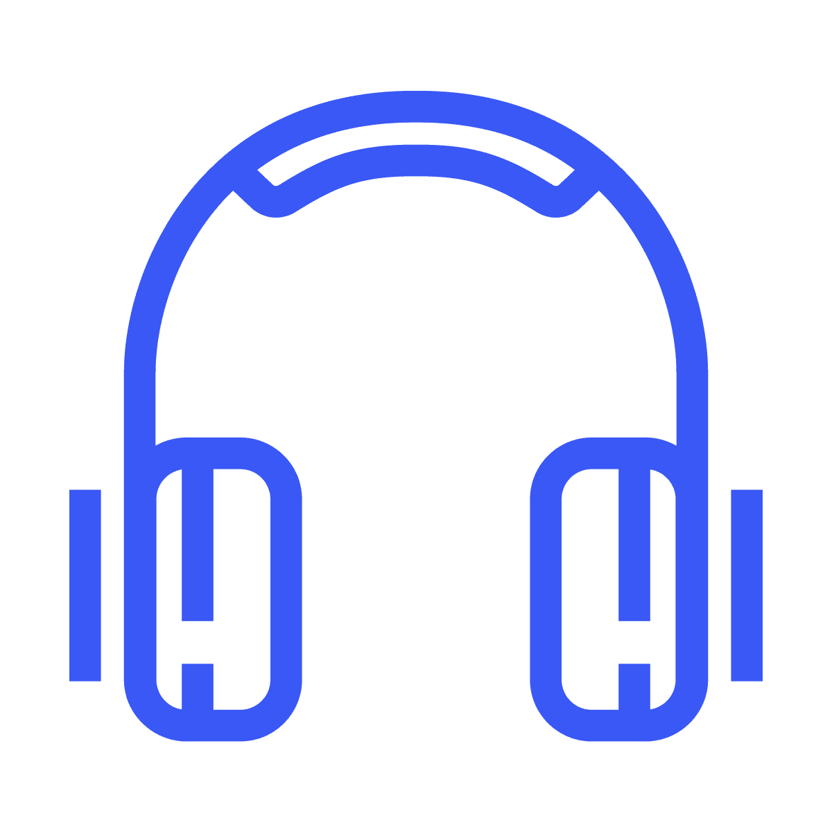 simple outline headphones icon for audio listening and music applications in minimalist line art style