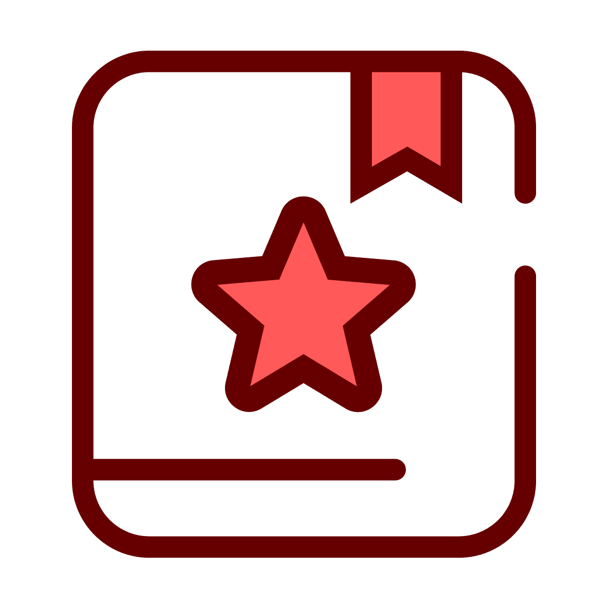 flat icon of a bookmark or favorite symbol with star in frame