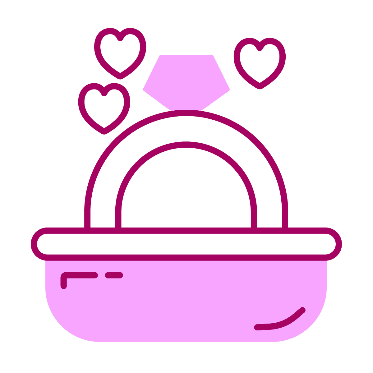 playful pink engagement ring icon