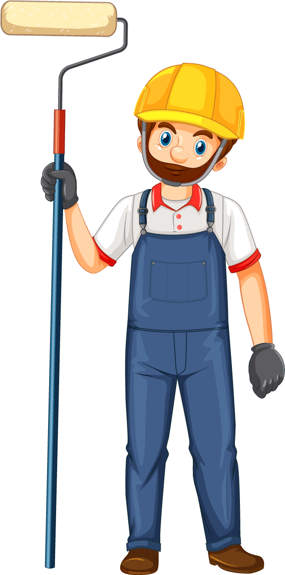 free construction worker set with man at work vector 107596