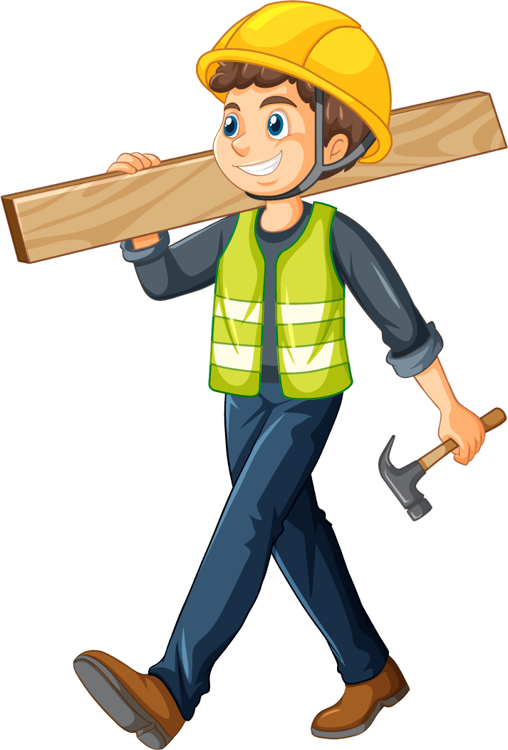 free construction worker set with man at work vector 454509