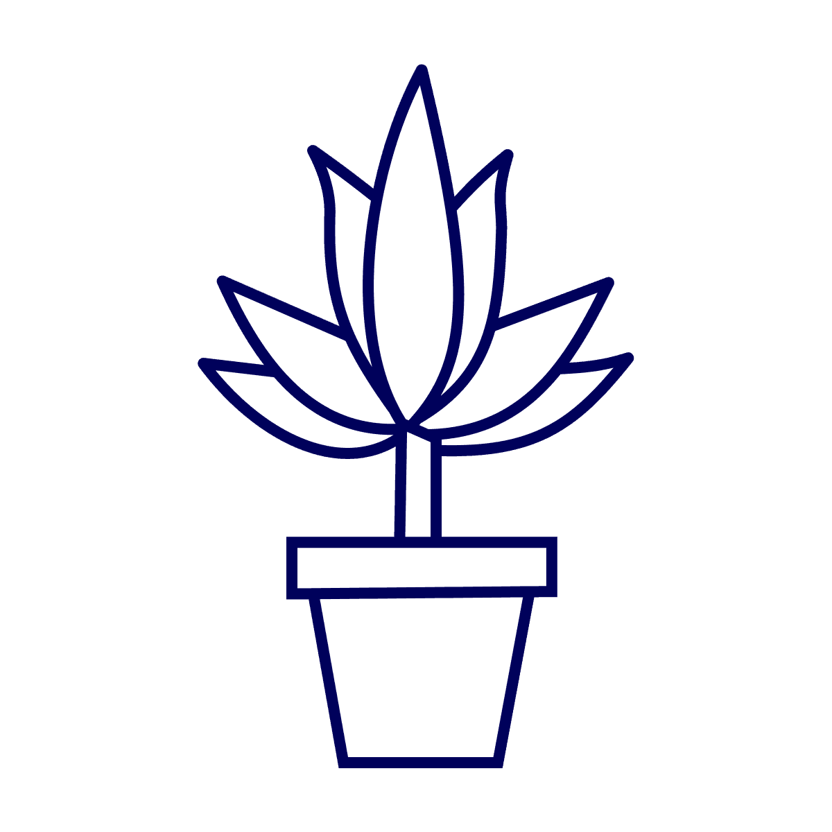 elegant line art potted plant icon design