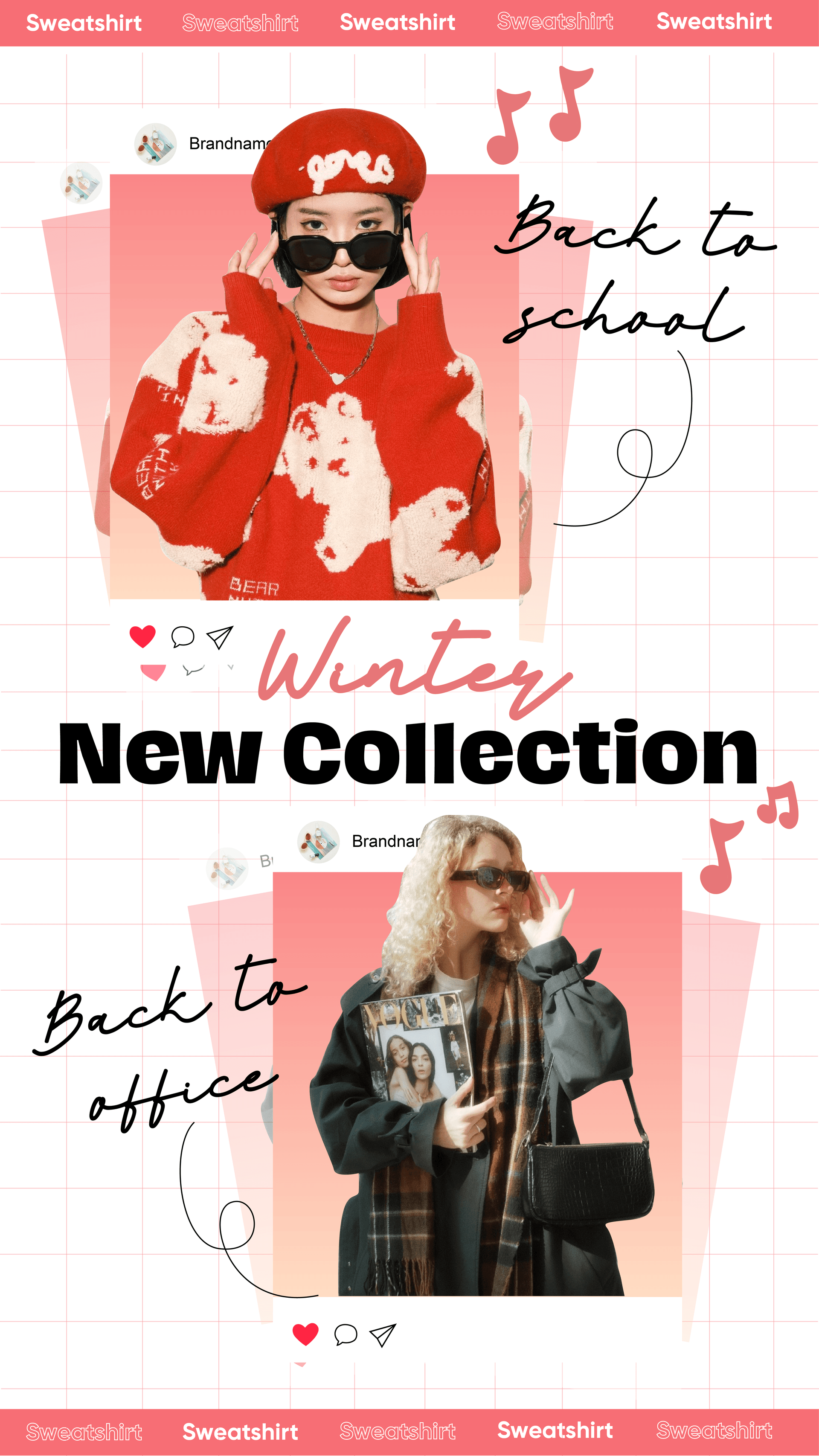 energetic y2k winter fashion collection social media post