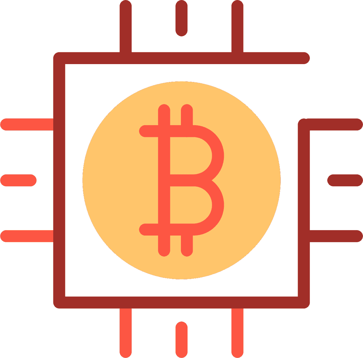 flat cryptocurrency icon elements showcasing bitcoin and digital currency technology in a modern style