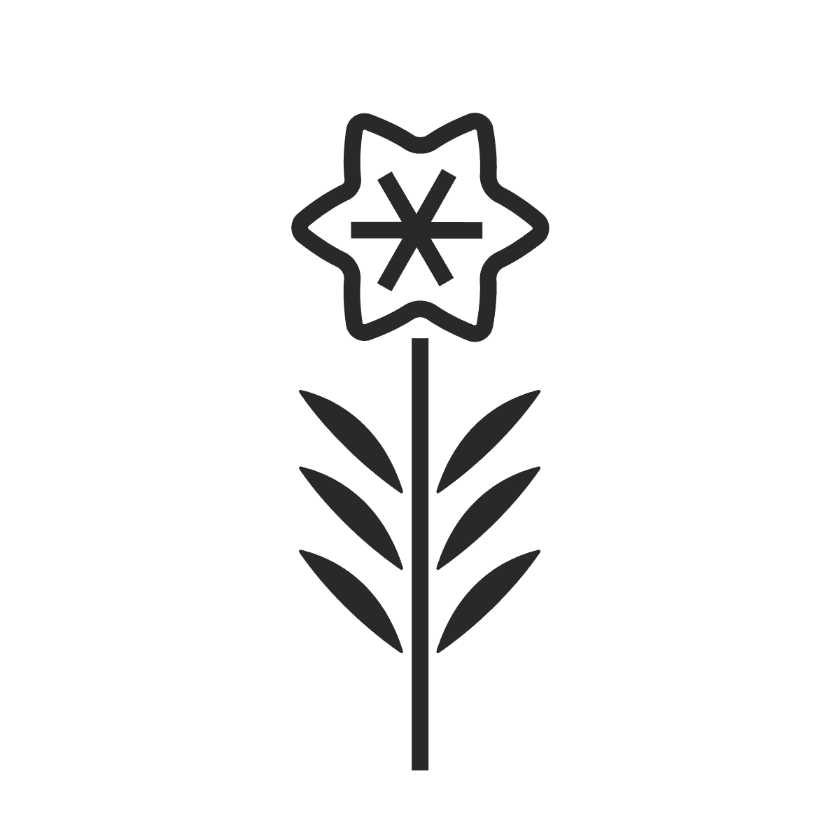 sleek minimal line art flower icon for modern branding
