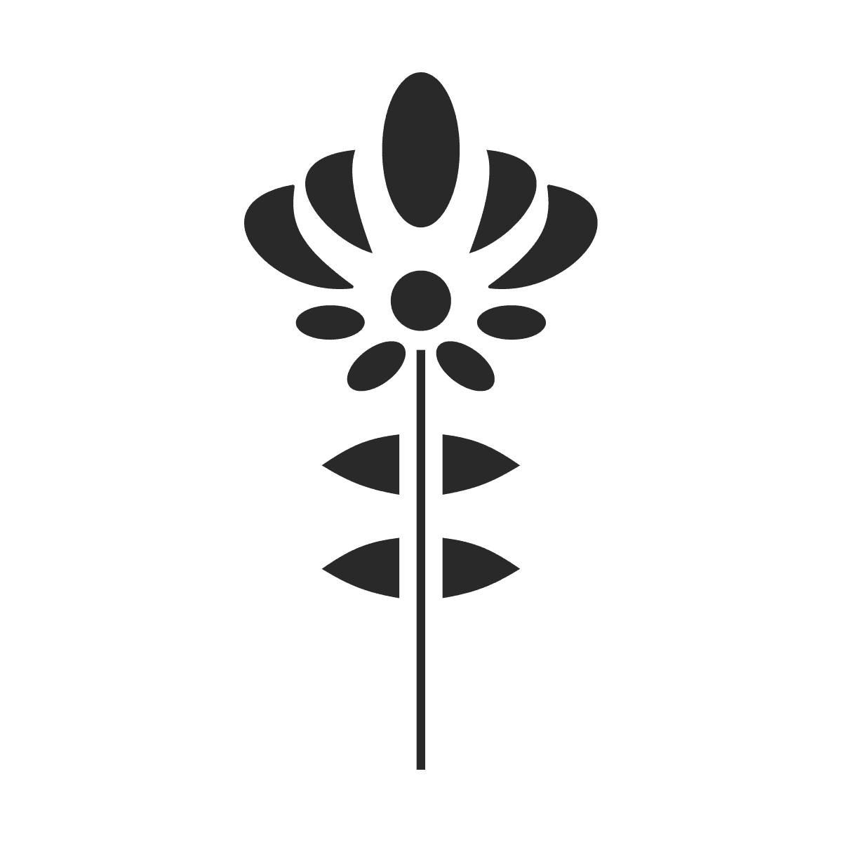 sleek minimal abstract flower icon for elegant branding