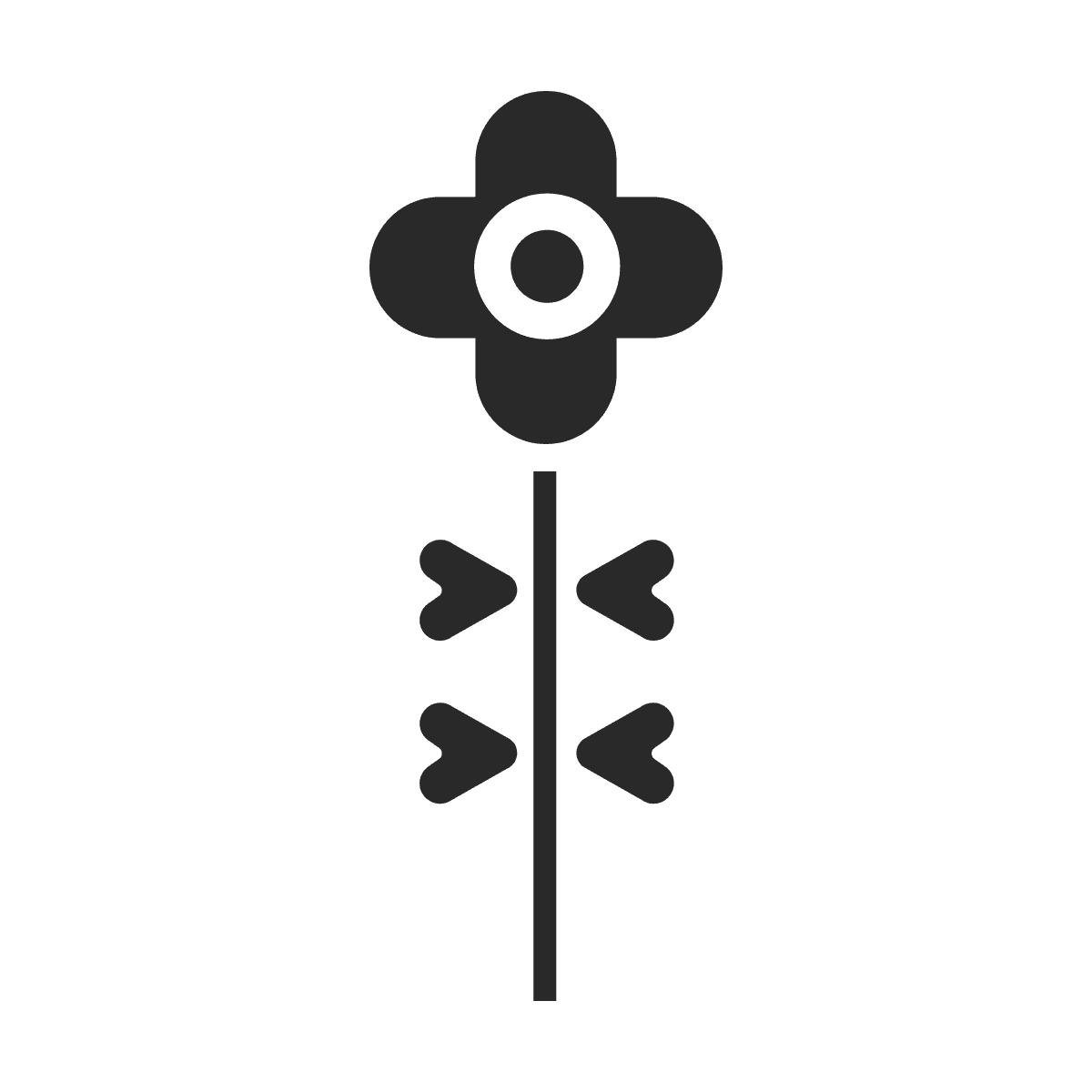 sleek minimal geometric flower icon for modern branding