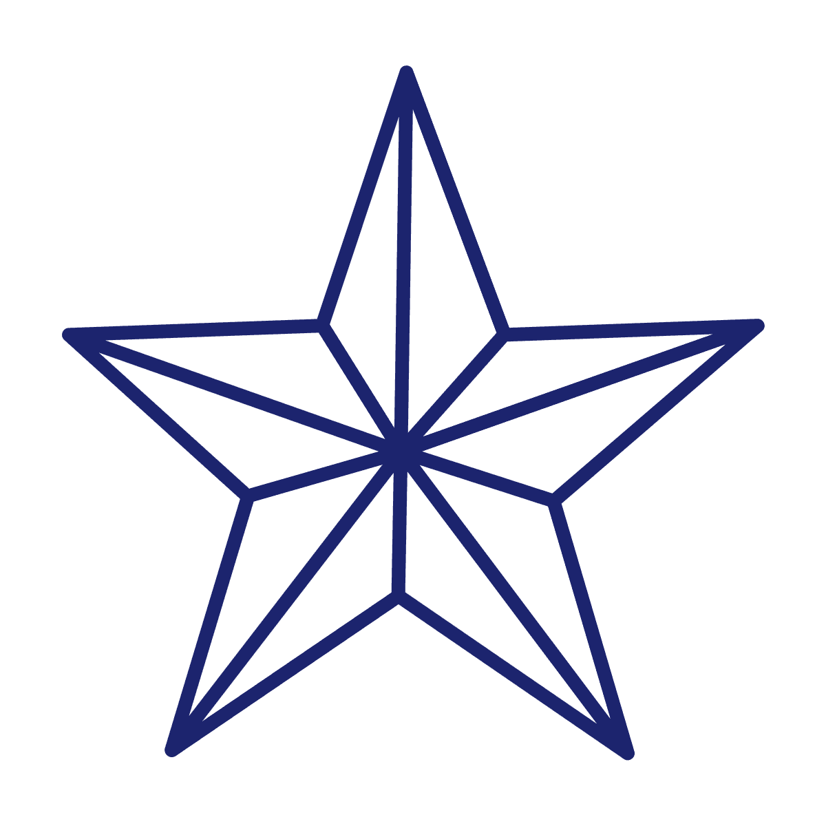 geometric five point star line art icon