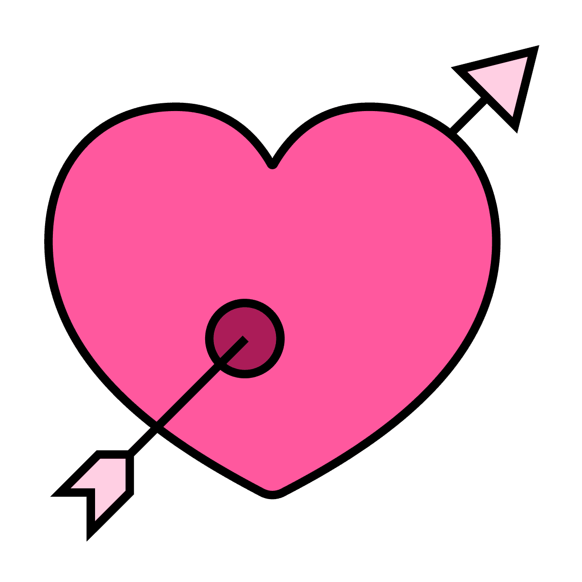 cute bold heart with arrow icon for romantic social media posts