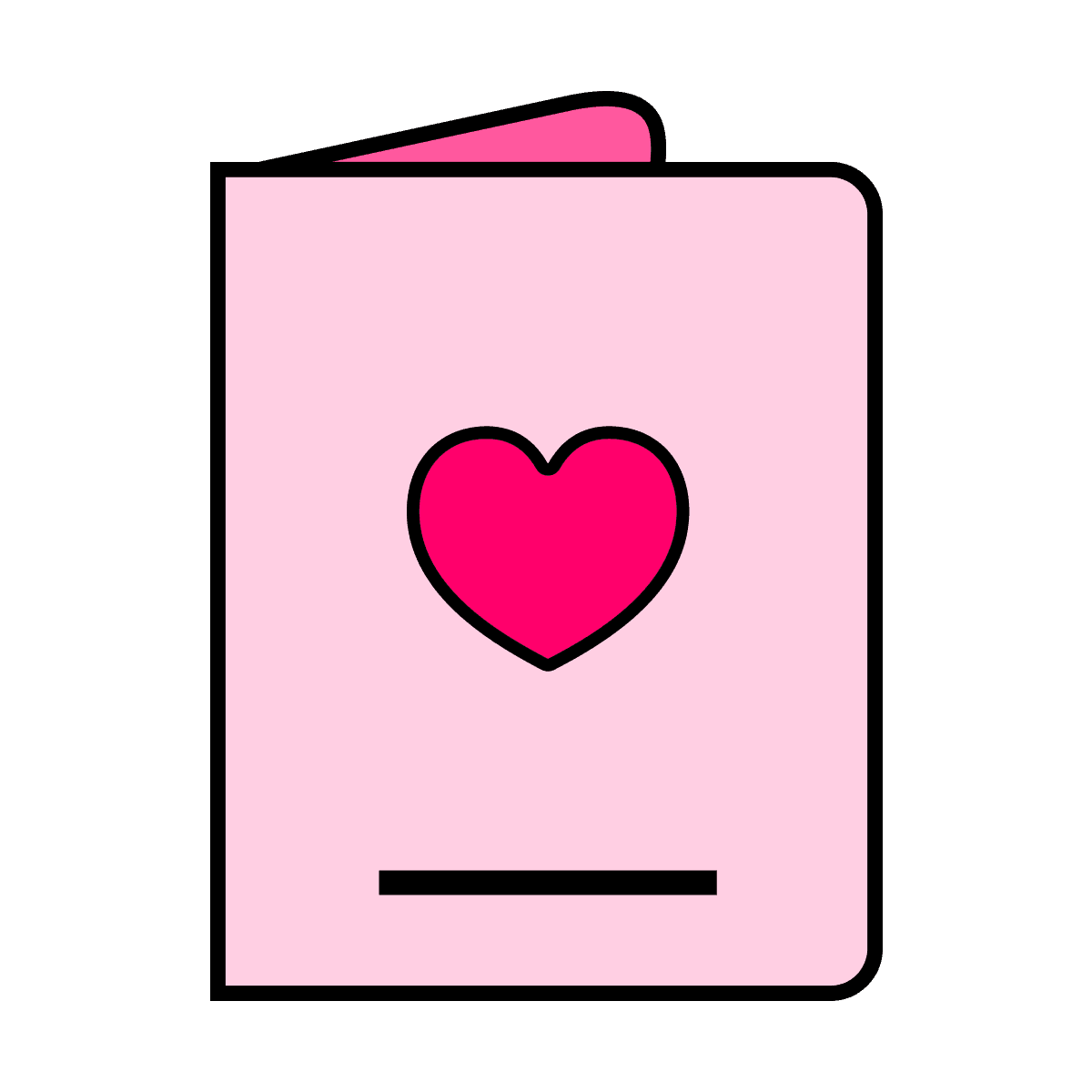 cute minimal pink heart greeting card for romantic occasions