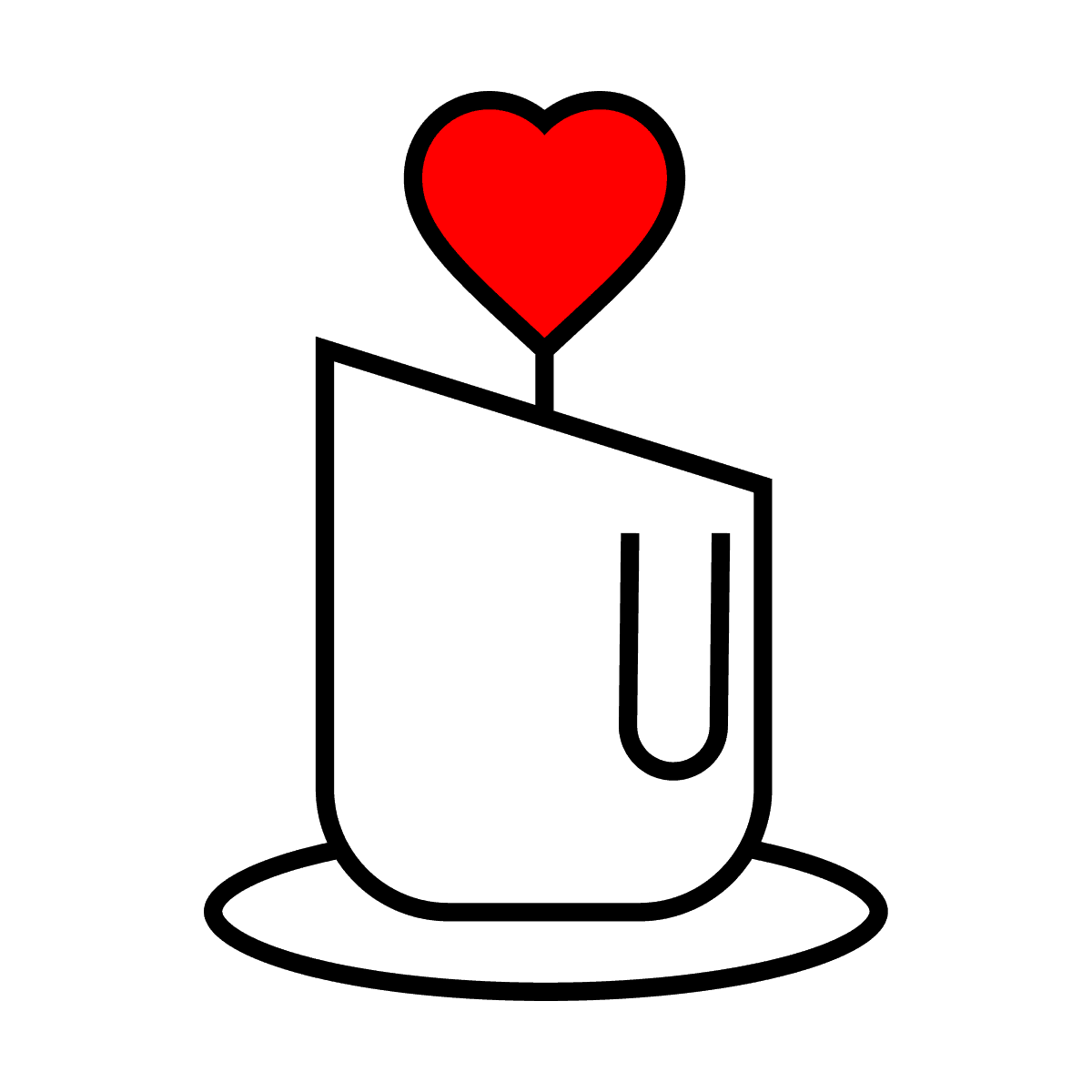 sleek minimal heart candle line art for love-themed branding
