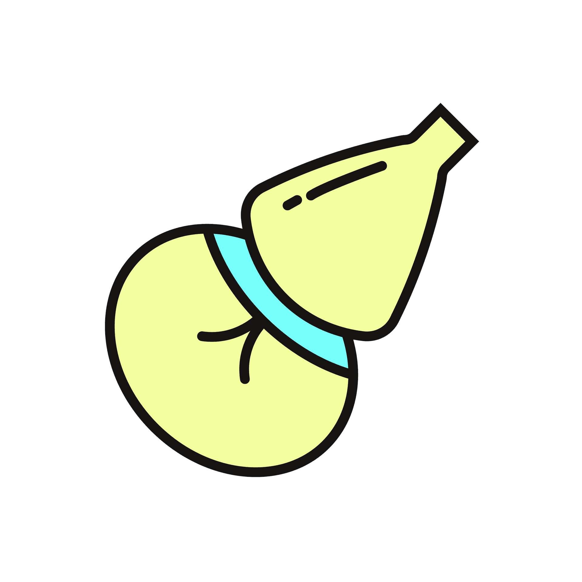cute minimal gourd illustration with soft pastel tones