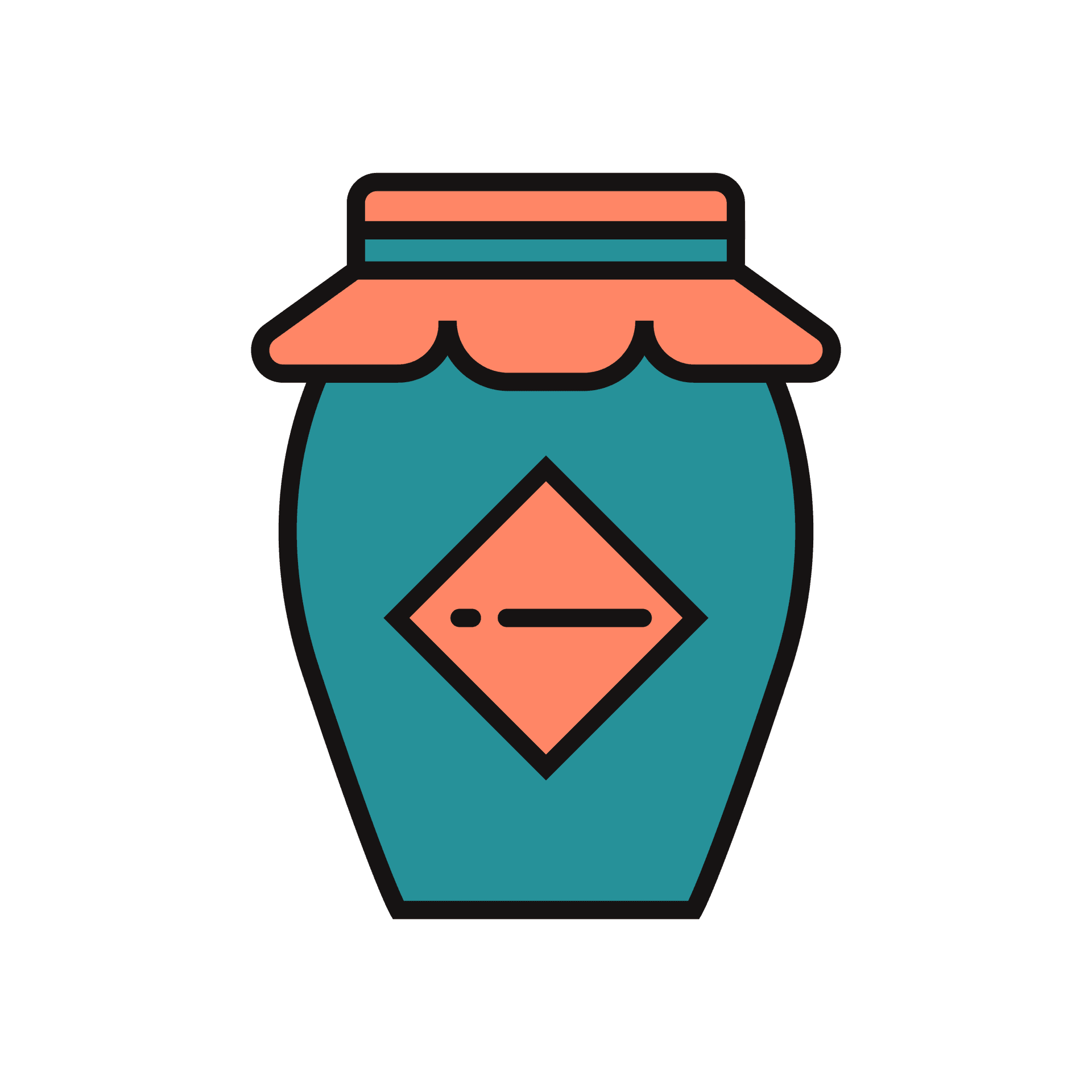 playful line art honey jar icon with a cheerful bold graphic feel