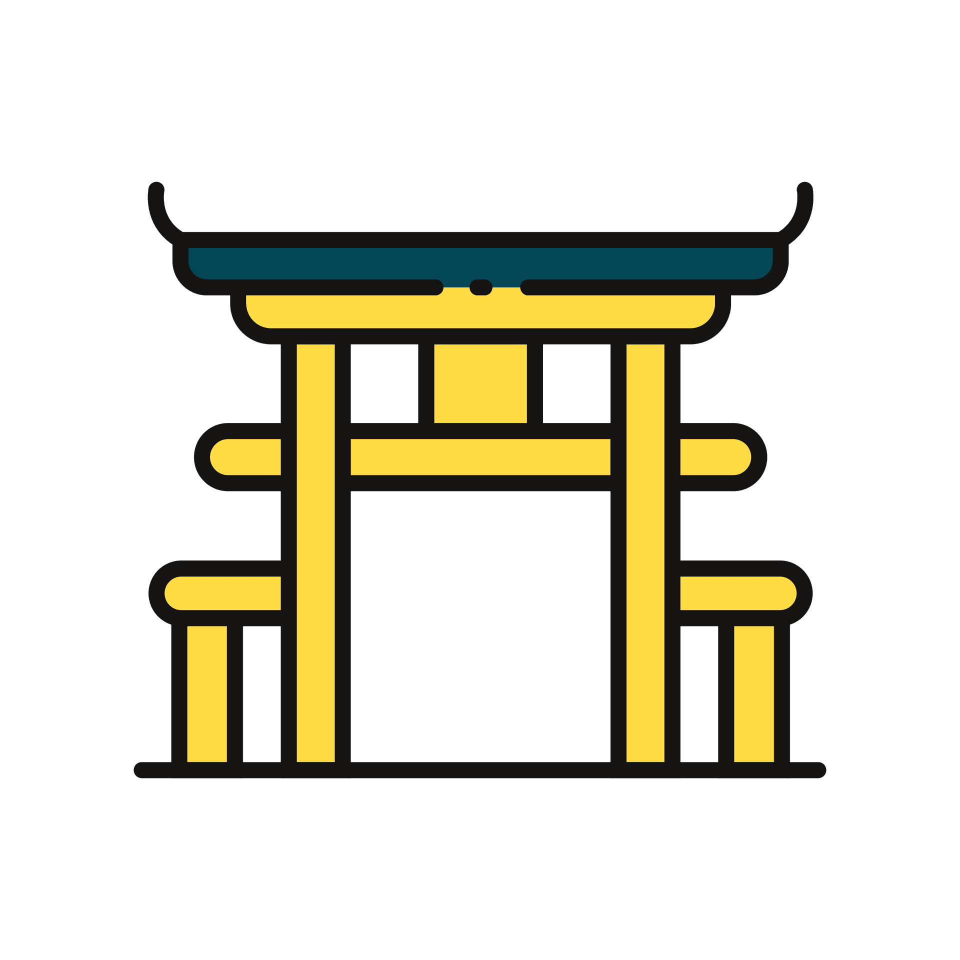 vibrant minimal japanese torii gate icon for travel branding
