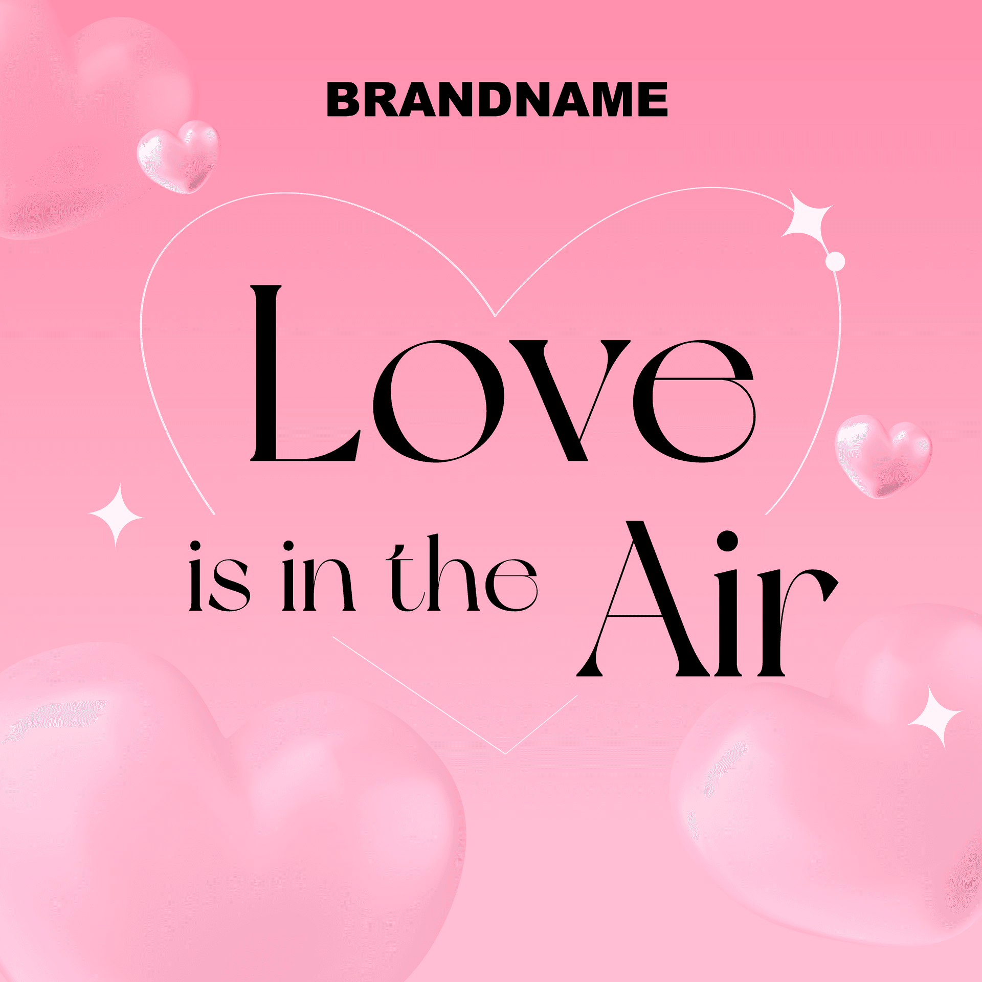 elegant dreamy pink heart social media post for love