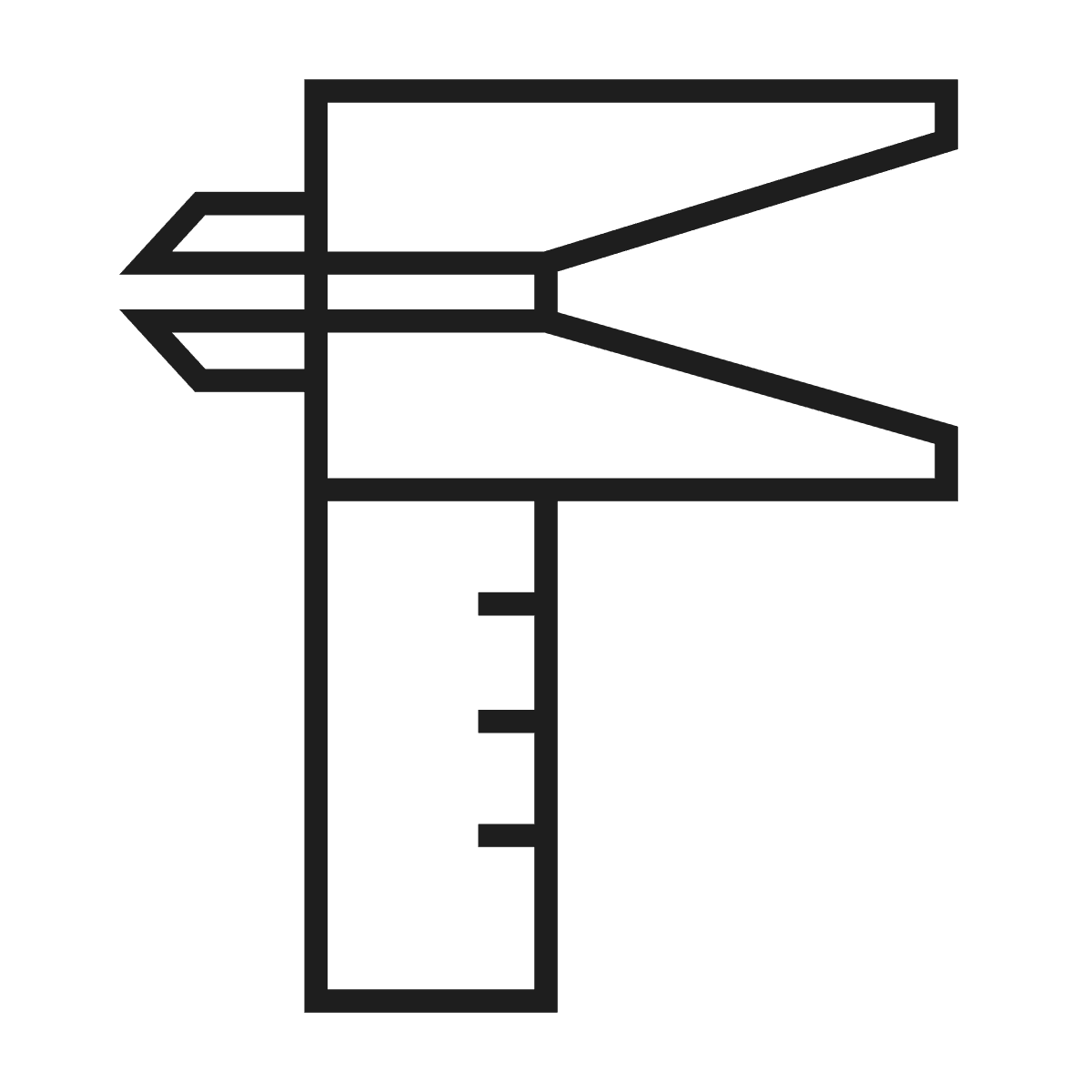 flat caliper icon for precise measurement