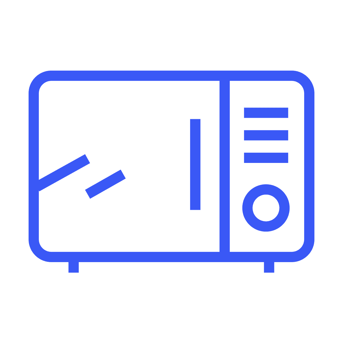 minimalist line art microwave oven icon for fast food heating and kitchen ui applications
