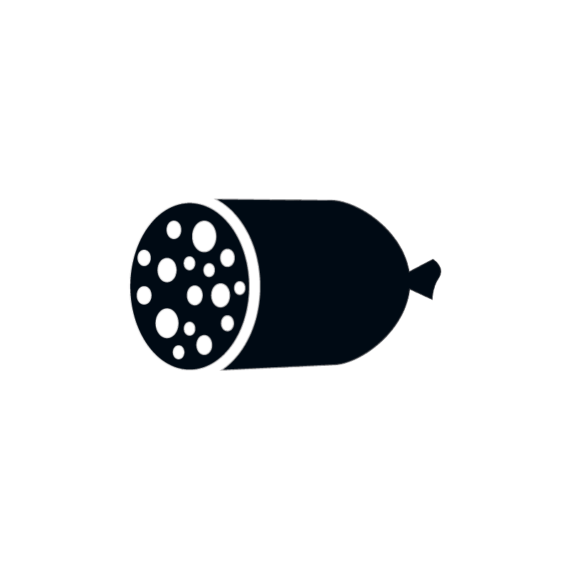 monochrome salami slice food icon design