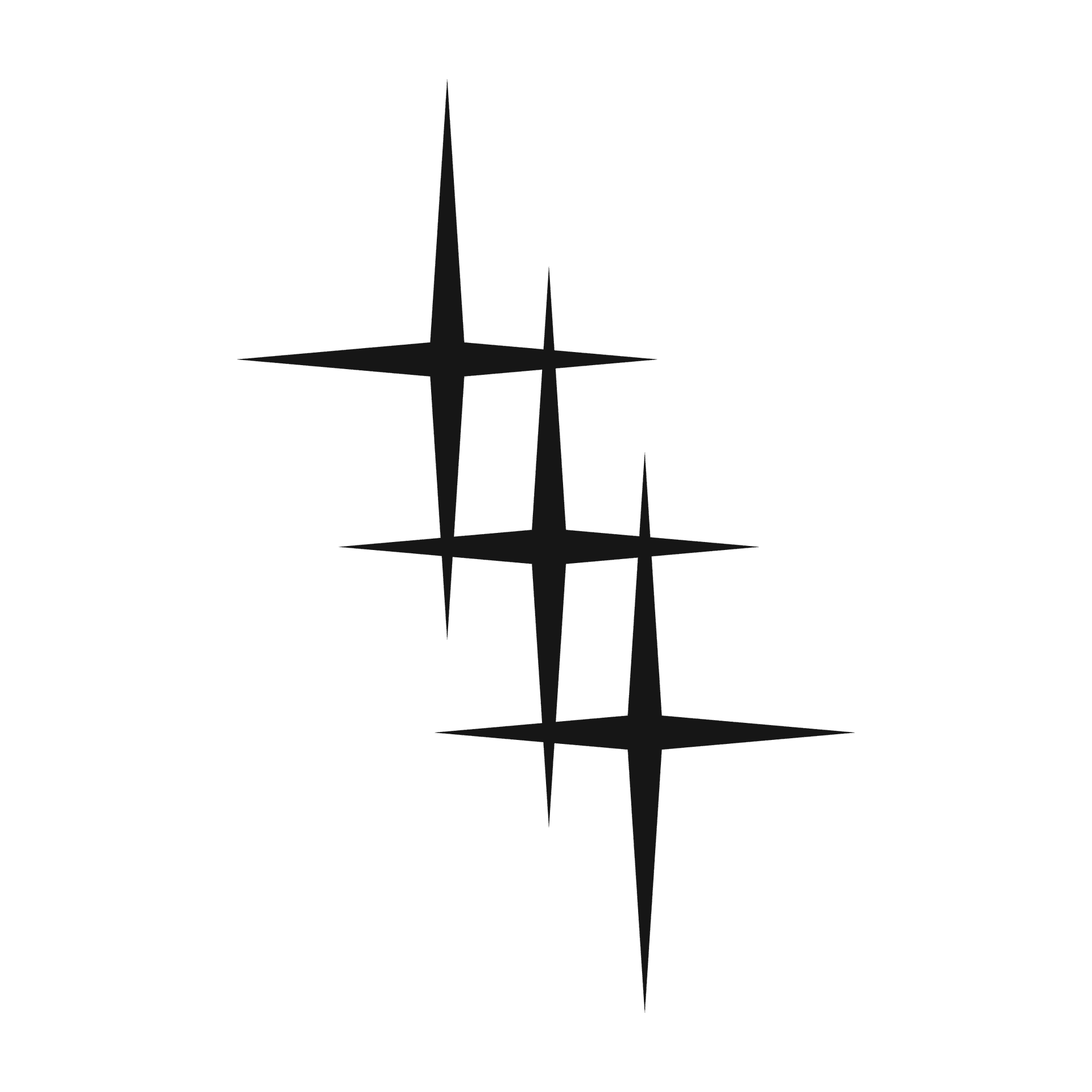 stark black stylized star cluster element for minimalist astral or celestial accents
