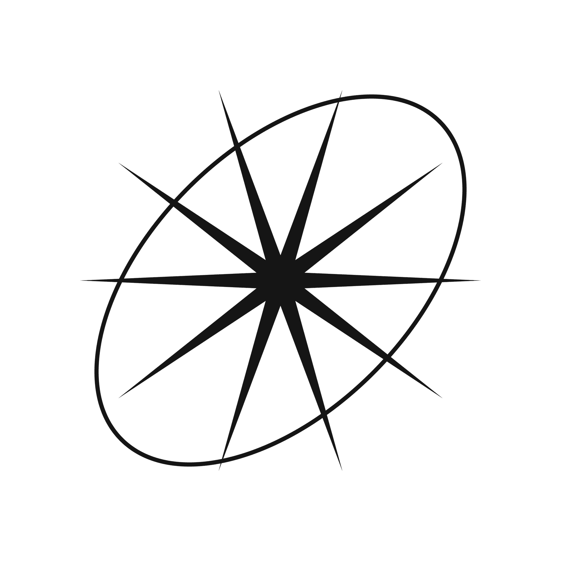 minimalist black compass rose element with eight points for wayfinding