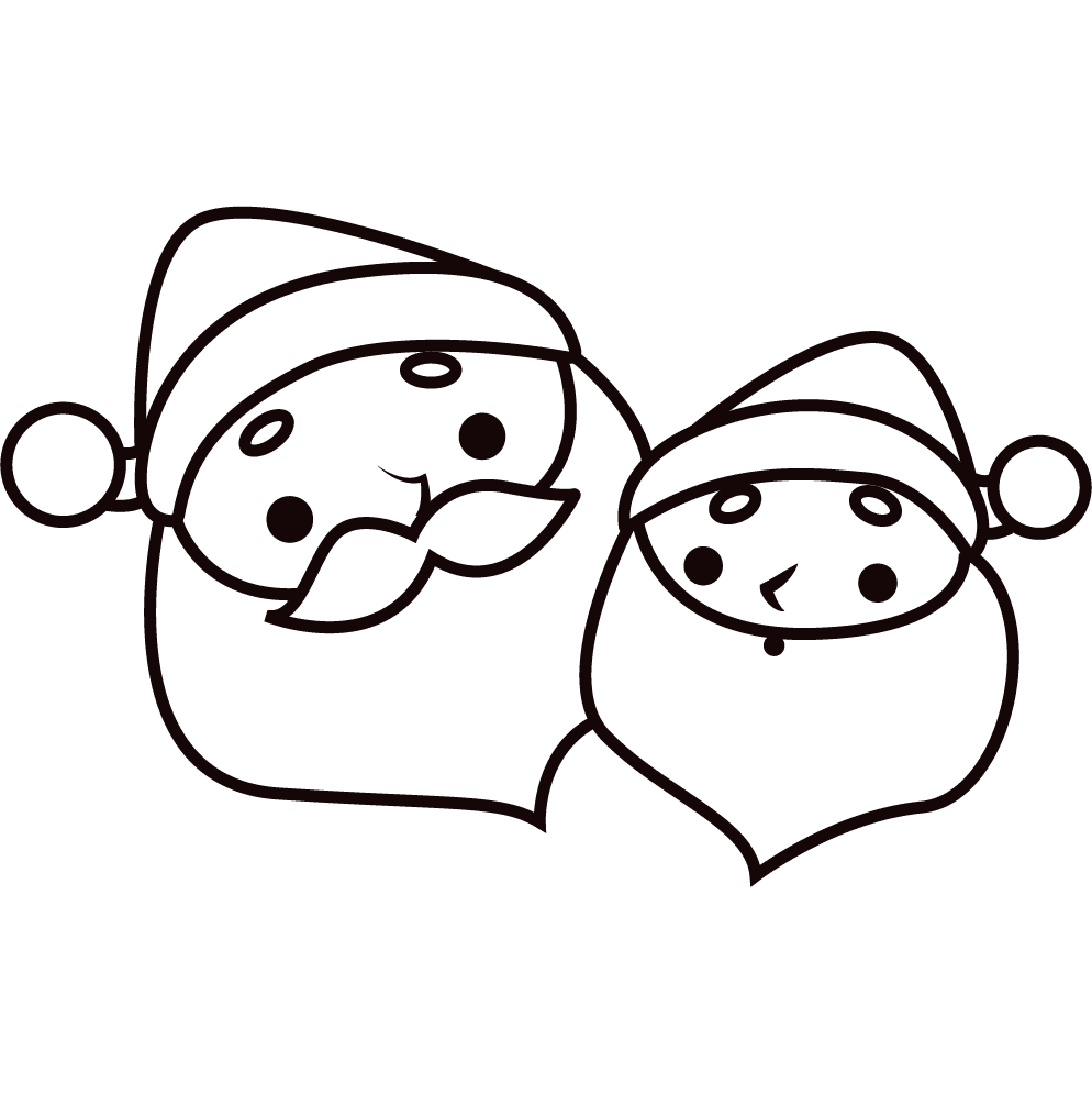 playful santa couple silhouette sticker