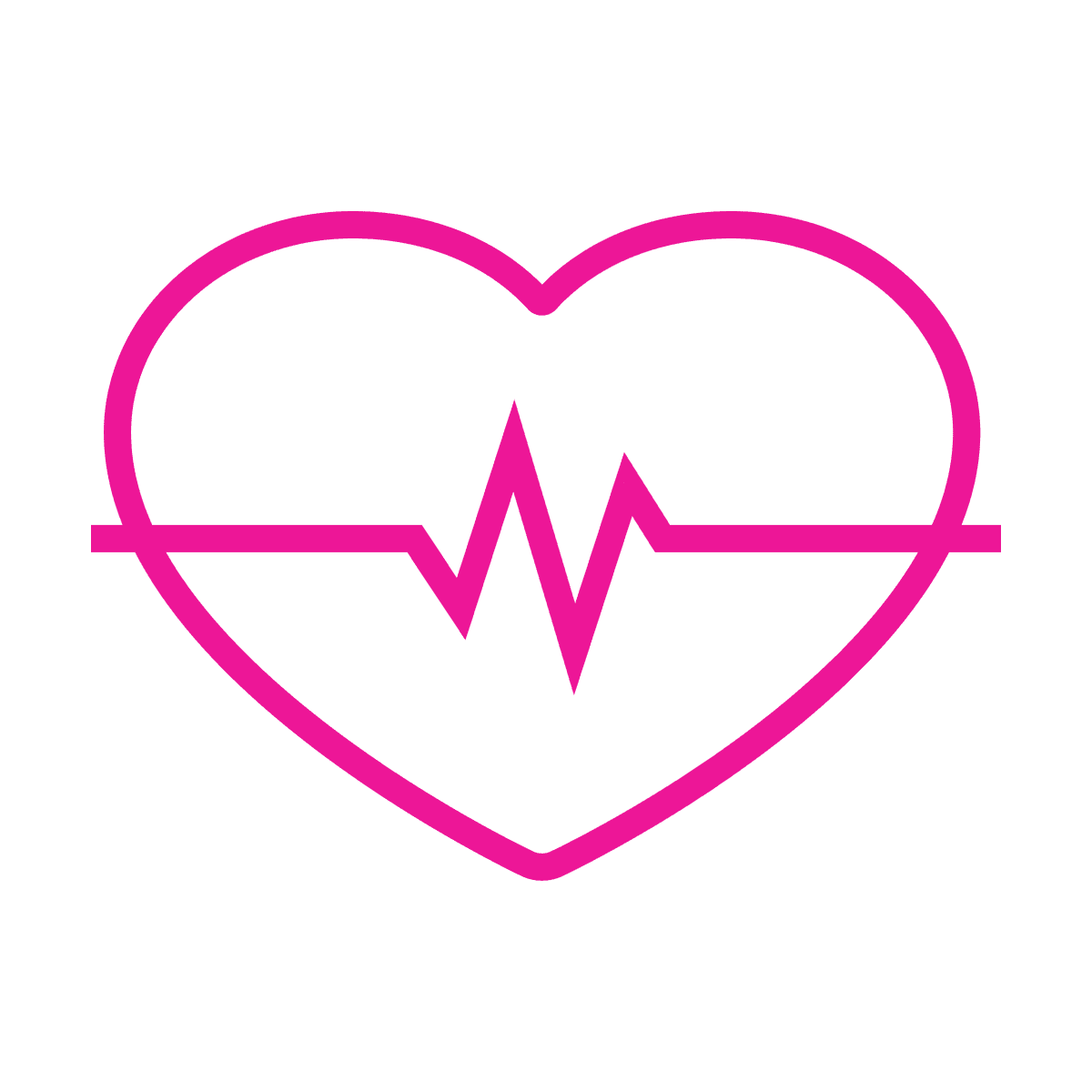 minimalist line art heart beat icon for health monitoring and medical applications in user interfaces