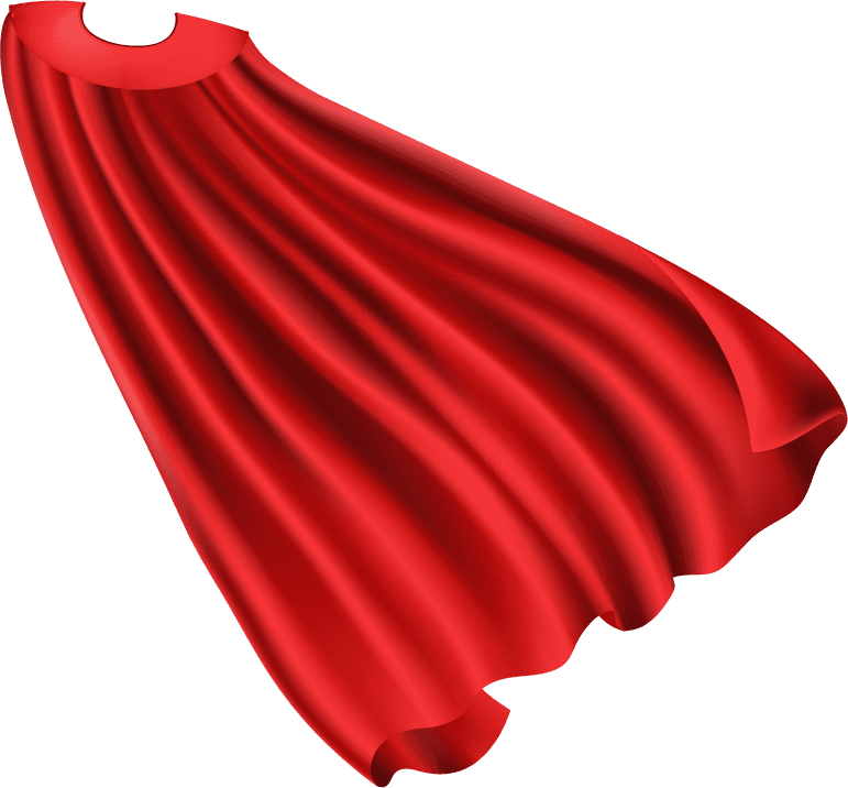 red superhero cape cloak with golden pin
