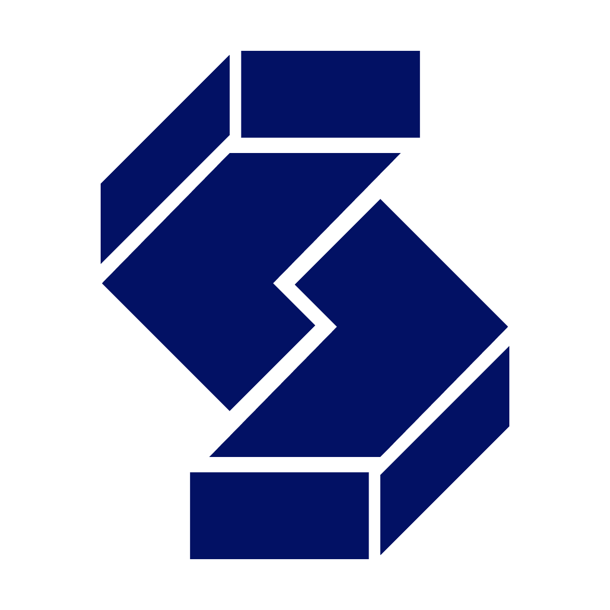 geometric folded paper letter s logo blue for modern corporate branding and identity needs
