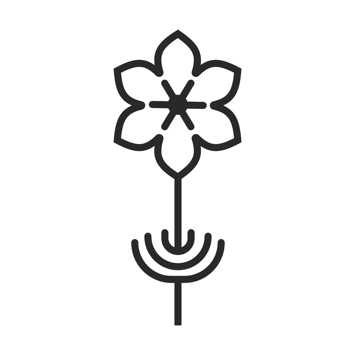 elegant minimal line art flower icon for nature branding
