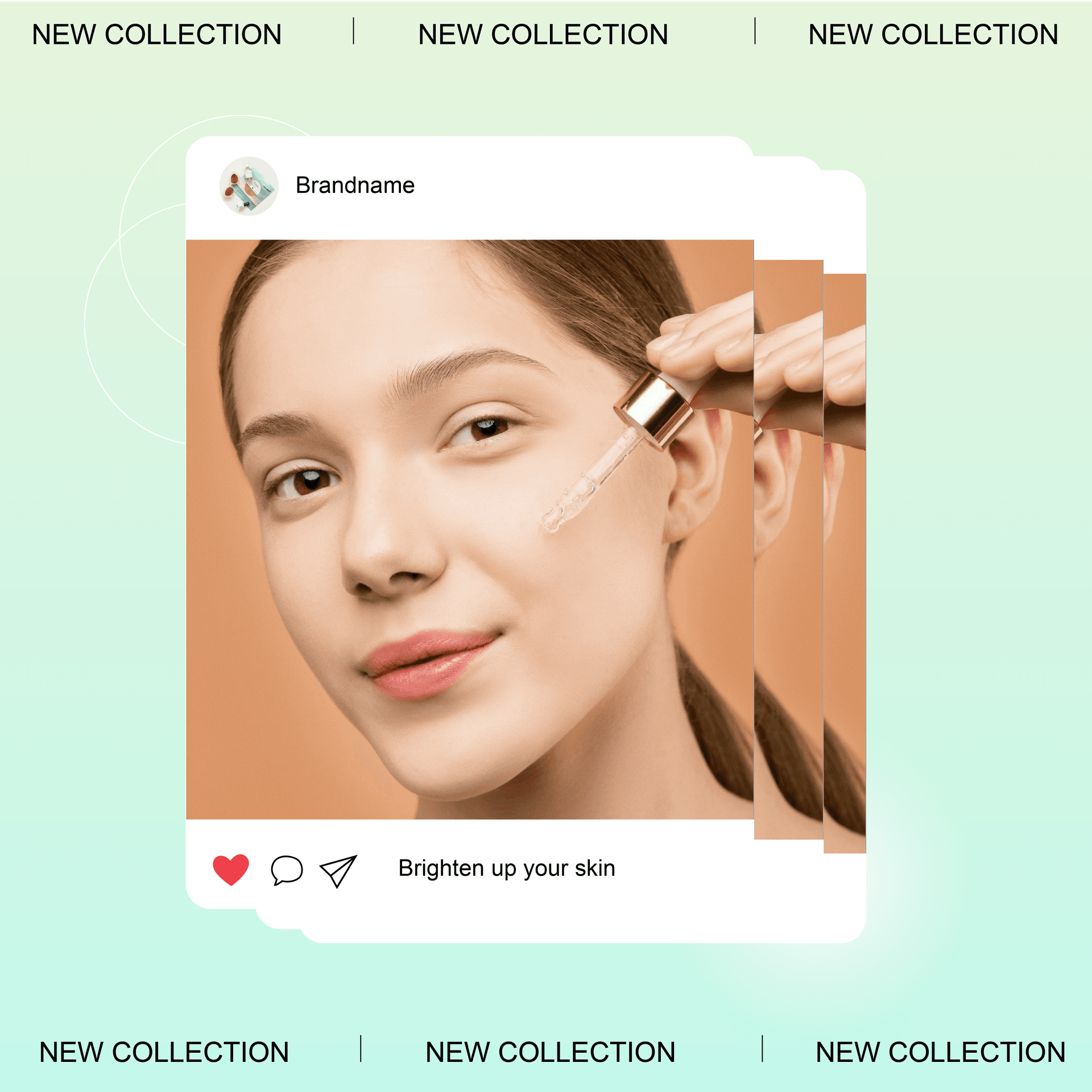 sleek beauty social media post for new skincare collection